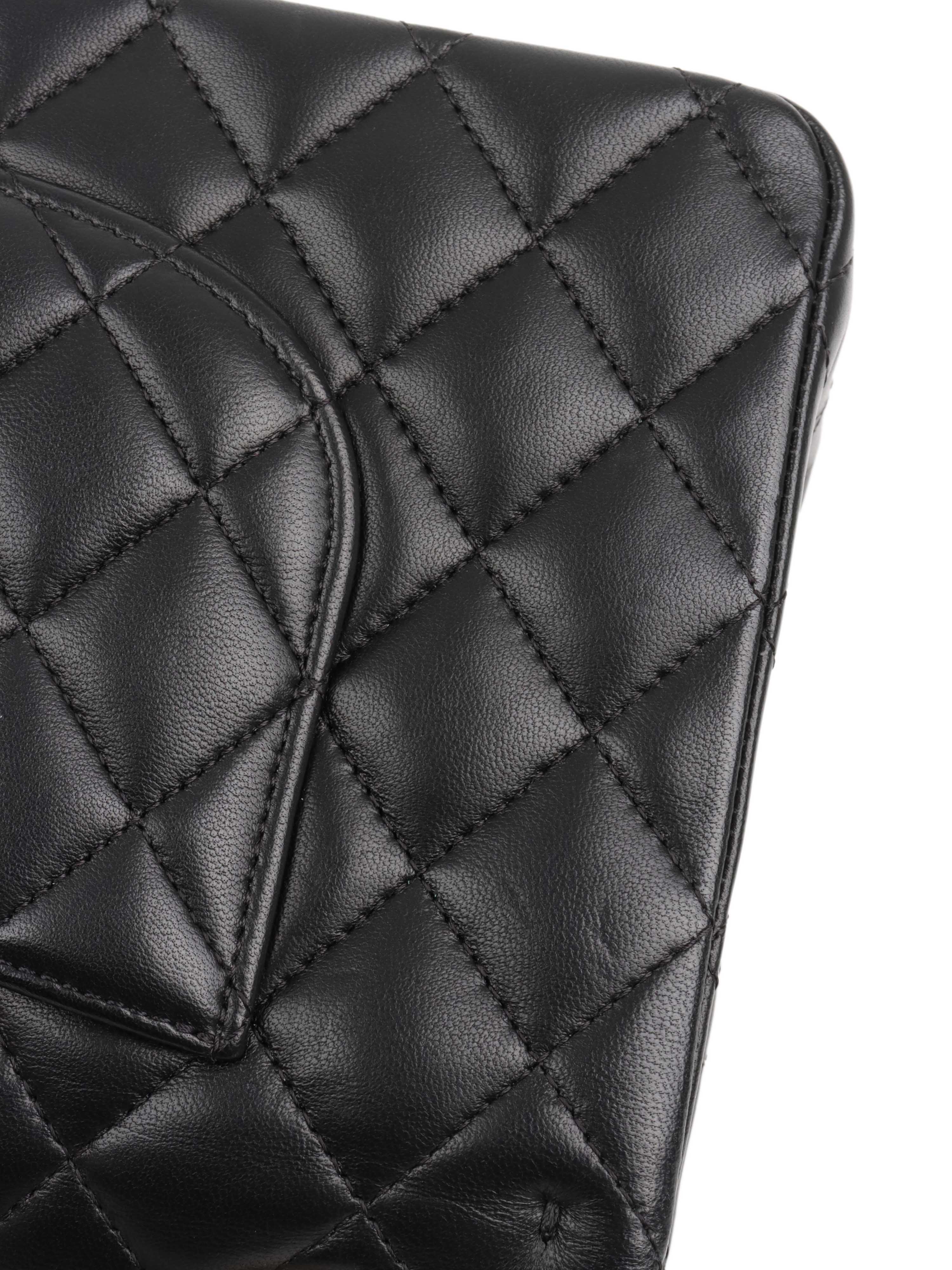 Chanel Black Lambskin Medium Classic Flap Bag GHW.