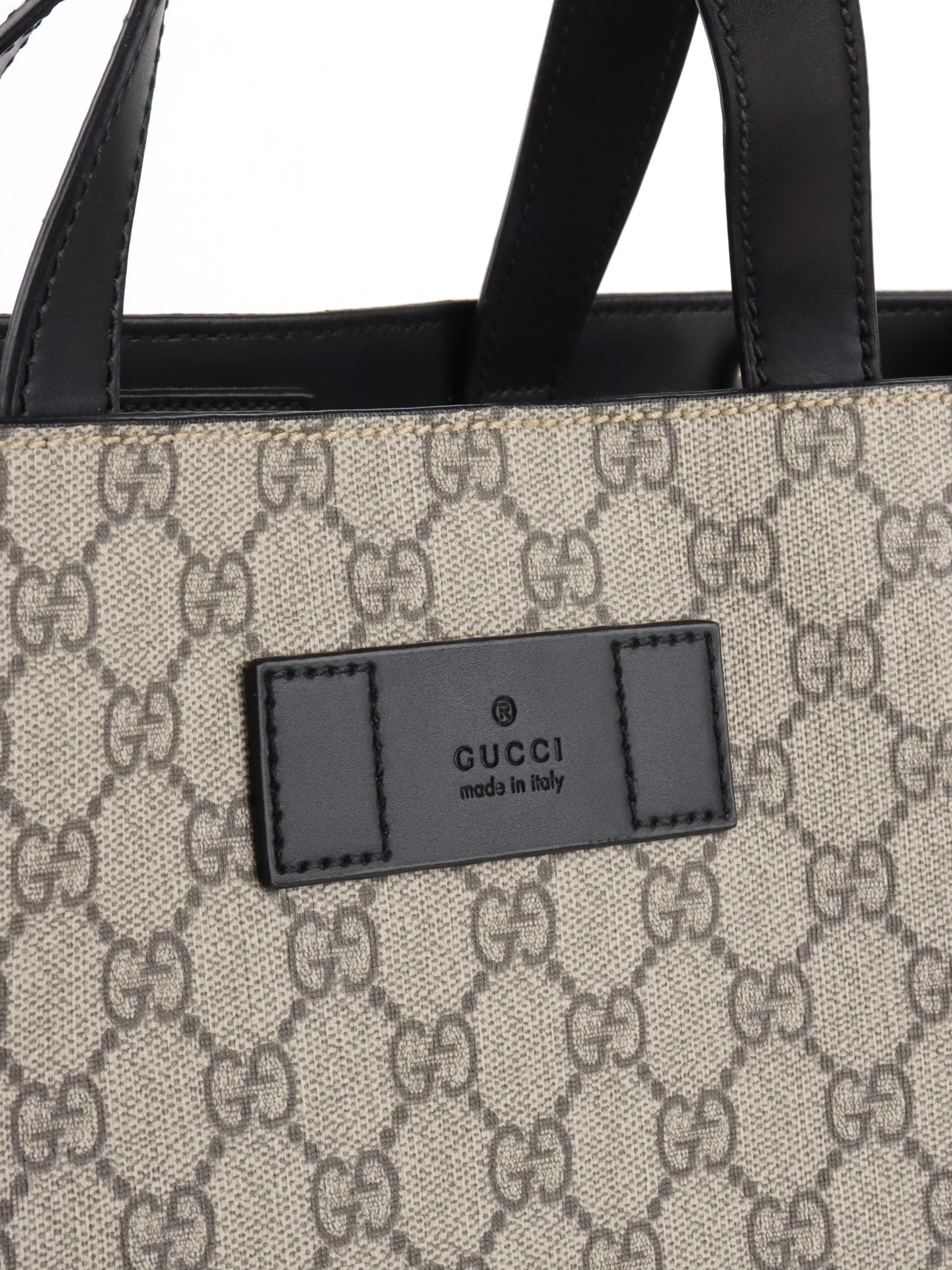 Gucci Ebony Soft GG Supreme Vertical Tote