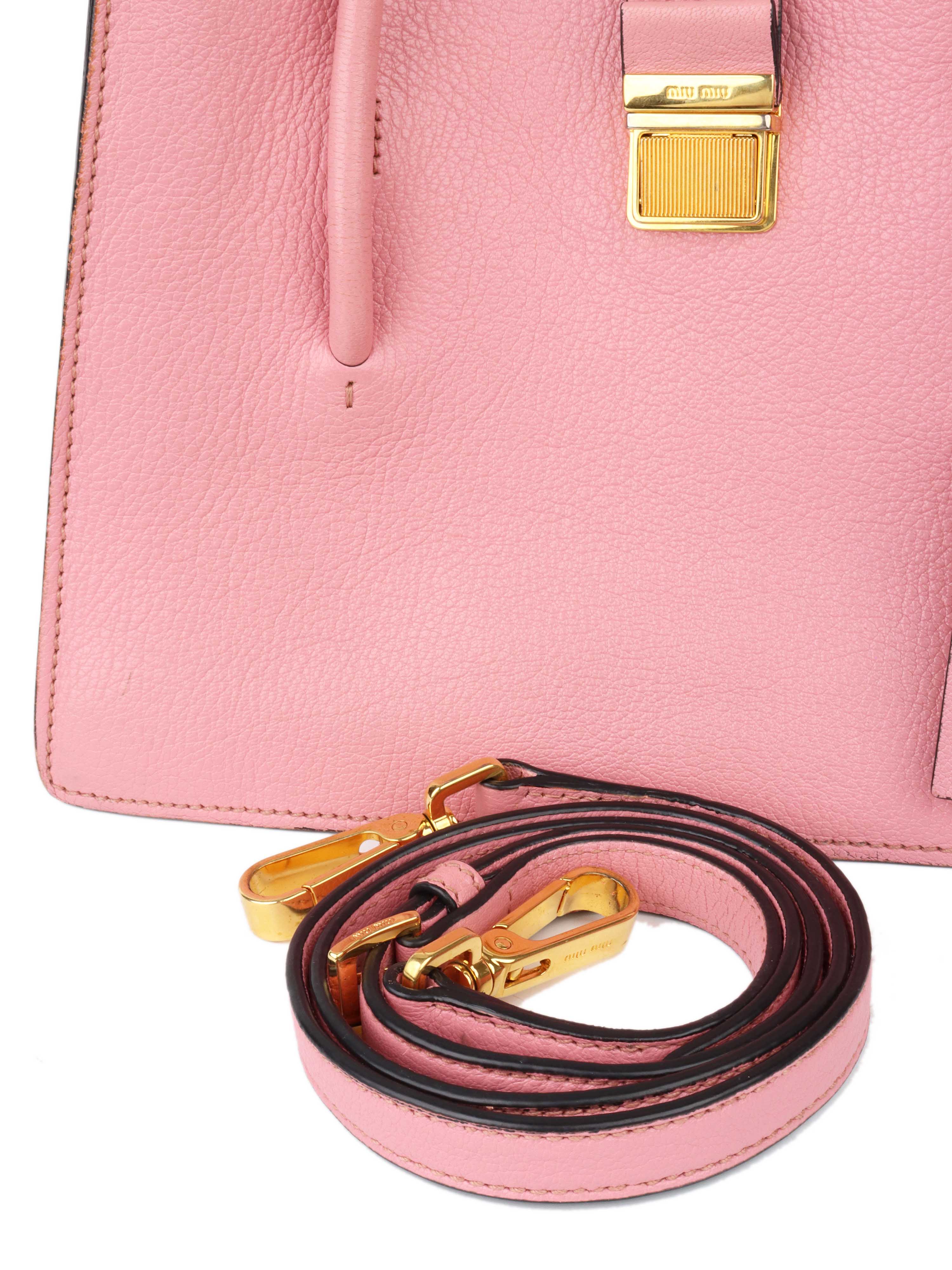 Miu Miu Pink Tote Shoulder Bag.