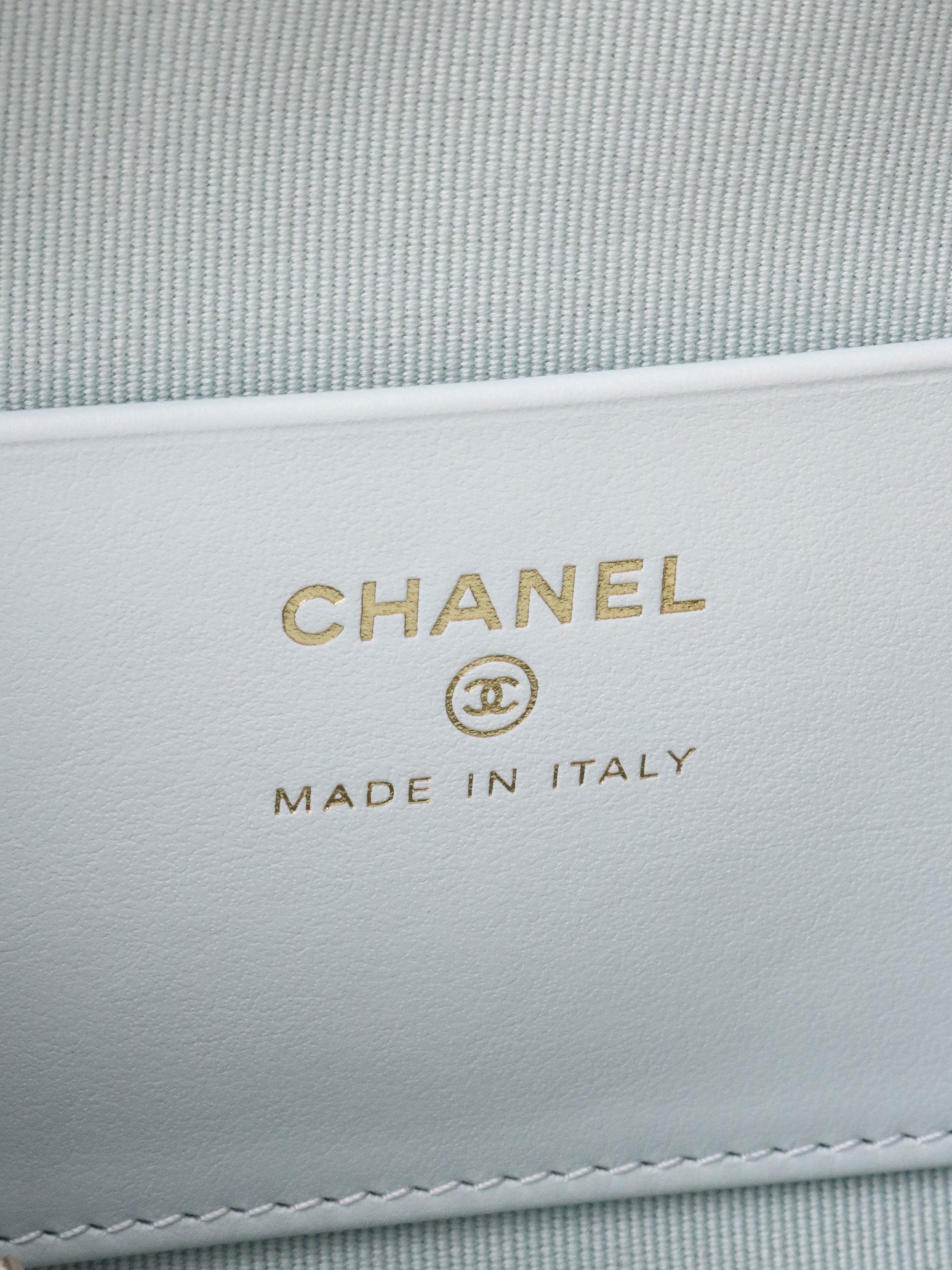 Chanel 25P Pastel Blue Mini Bowling Bag LGHW