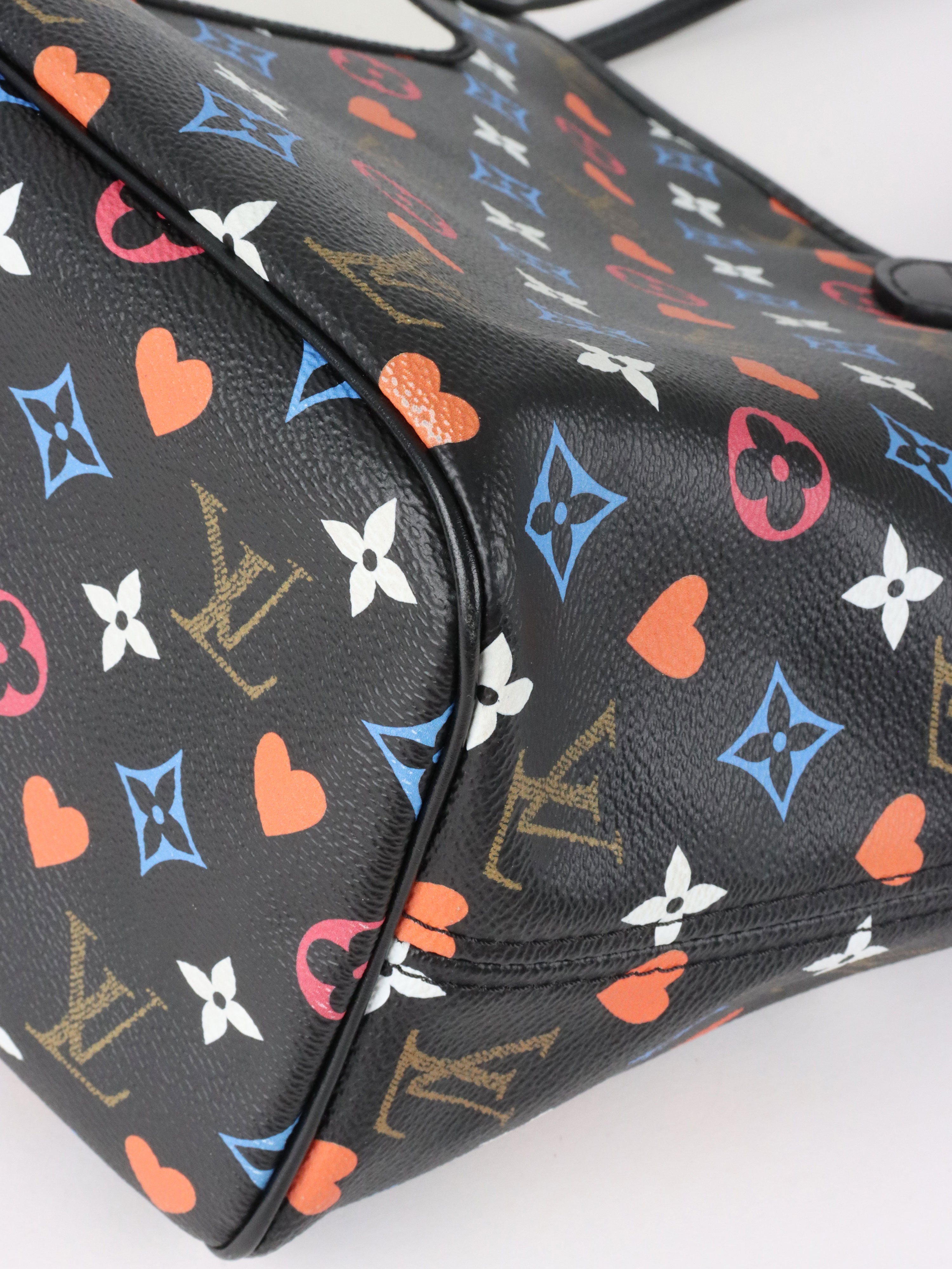 Louis Vuitton Black Multicolour Game On Neverfull MM Tote Bag