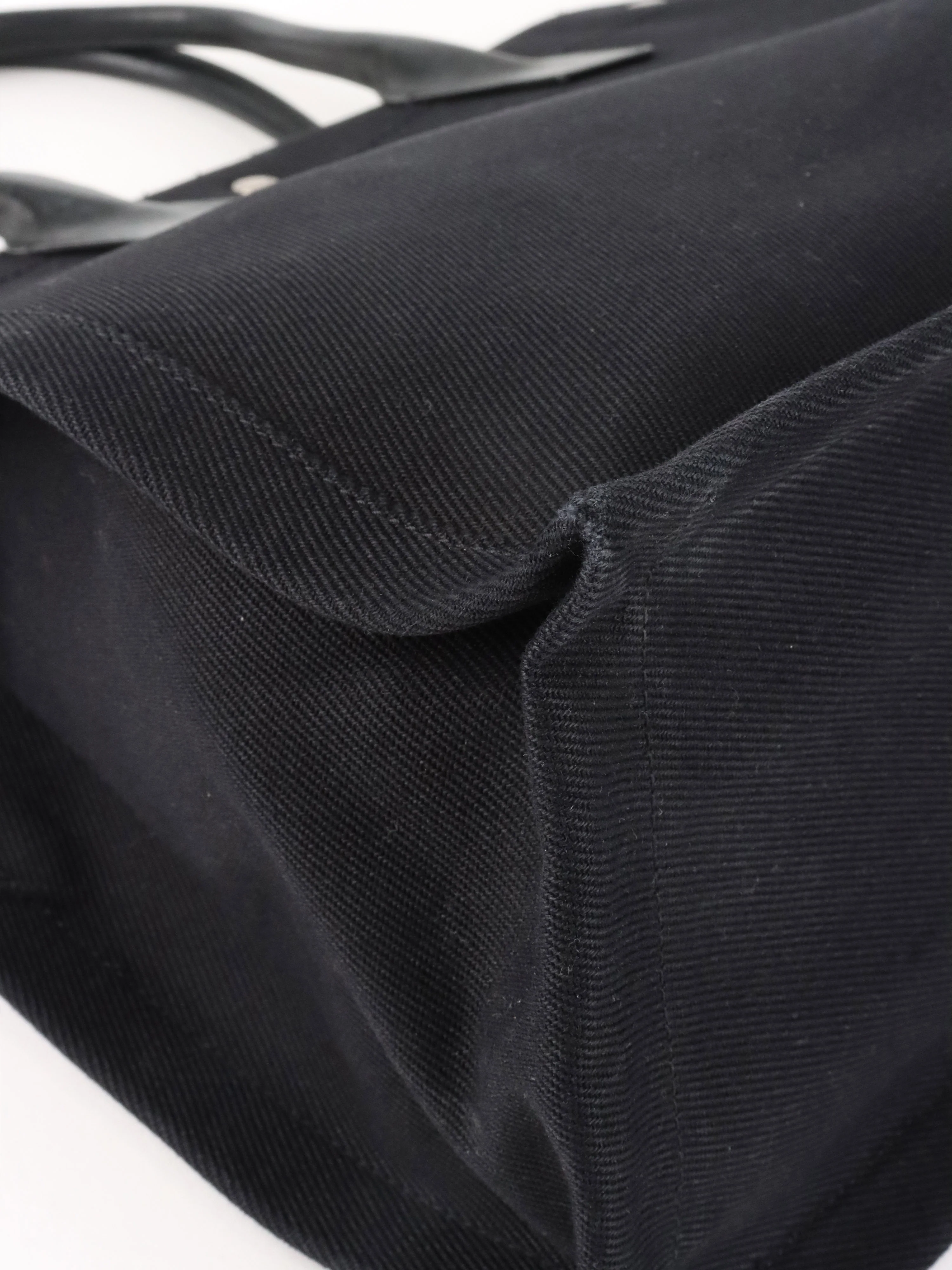 Saint Laurent Black Canvas Rive Gauche Large Tote Bag