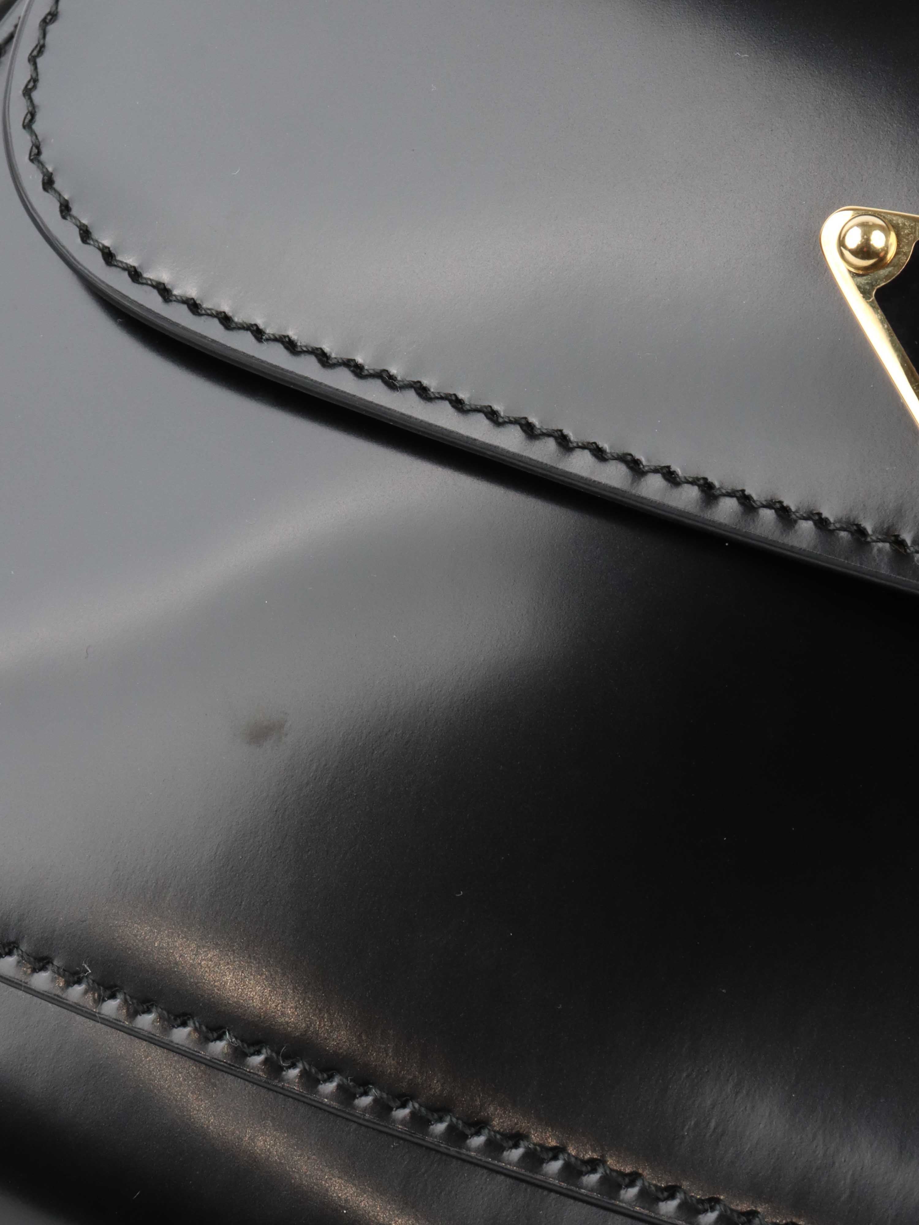 Prada Black Leather Shoulder Bag.