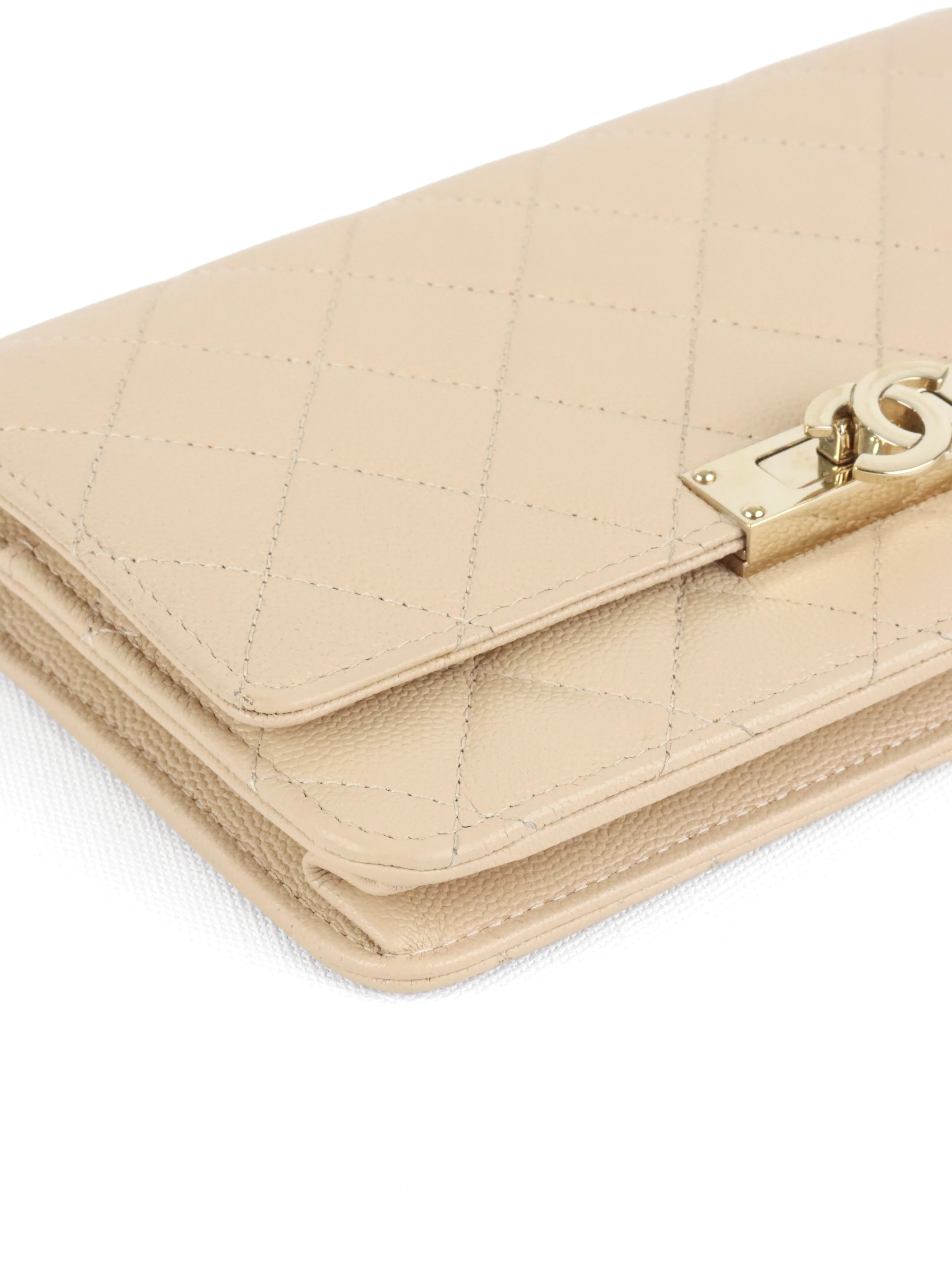 Chanel Beige Double CC Wallet on Chain LGHW