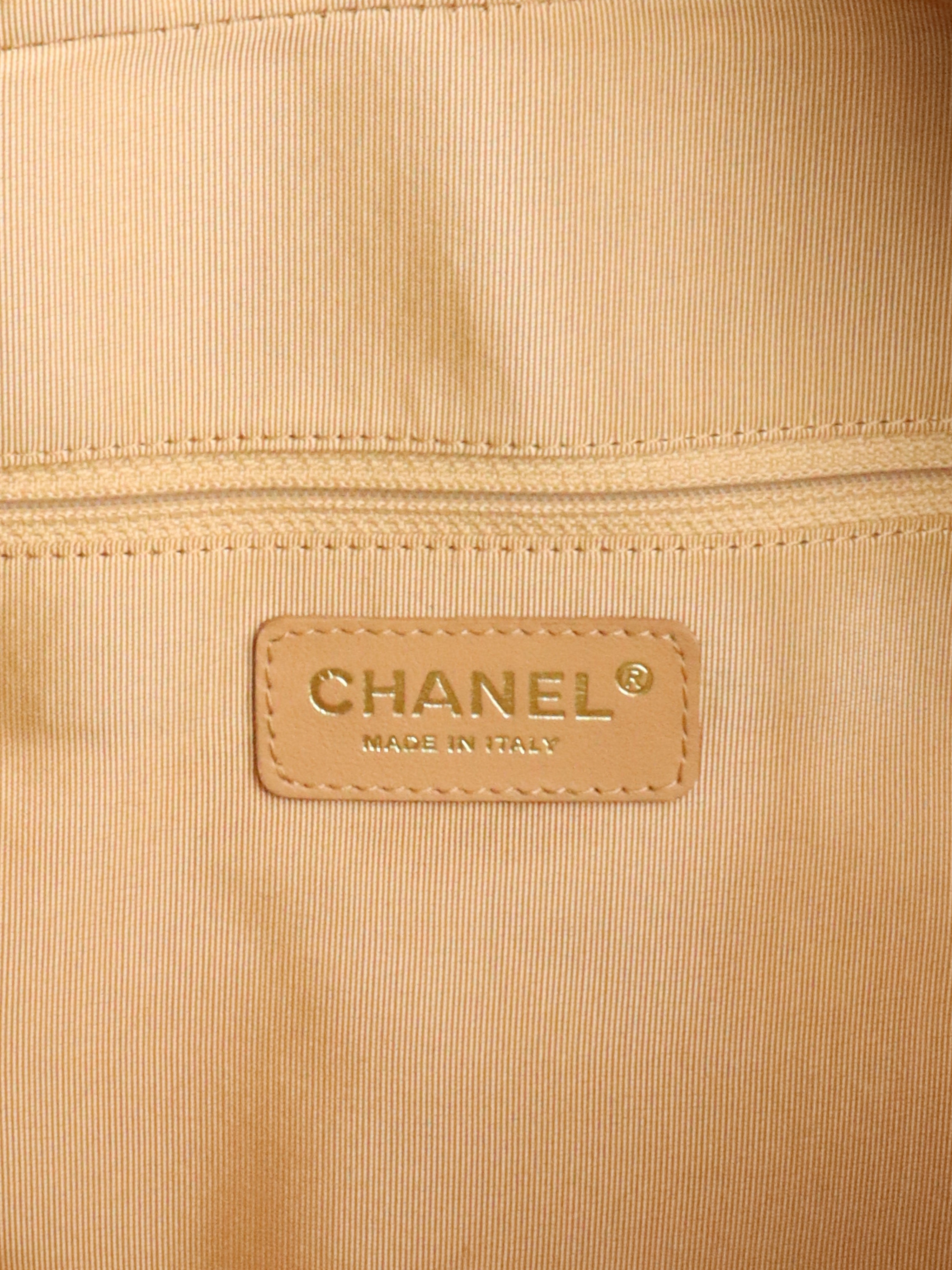 Chanel Beige Caviar Bowling Bag.