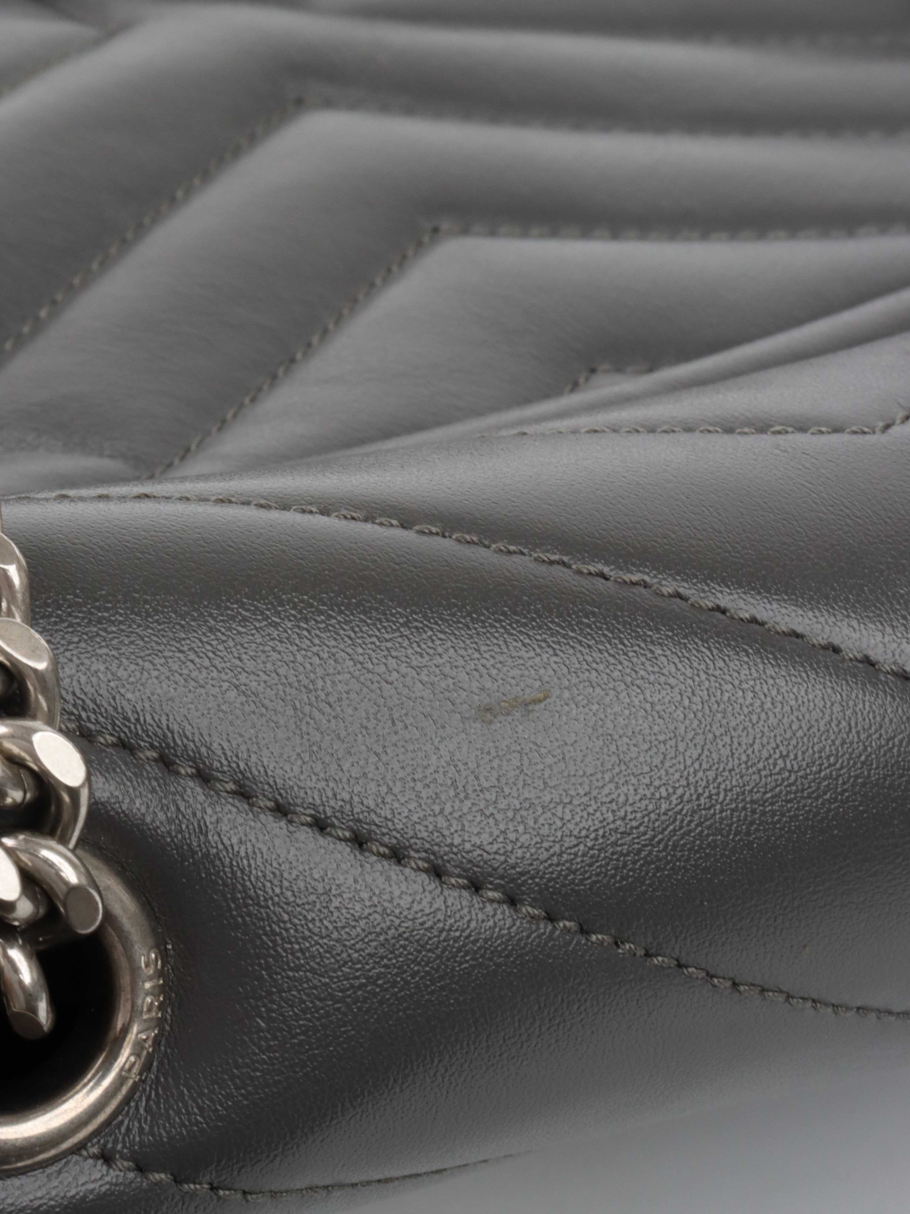 Saint Laurent Dark Grey Medium Loulou Bag.