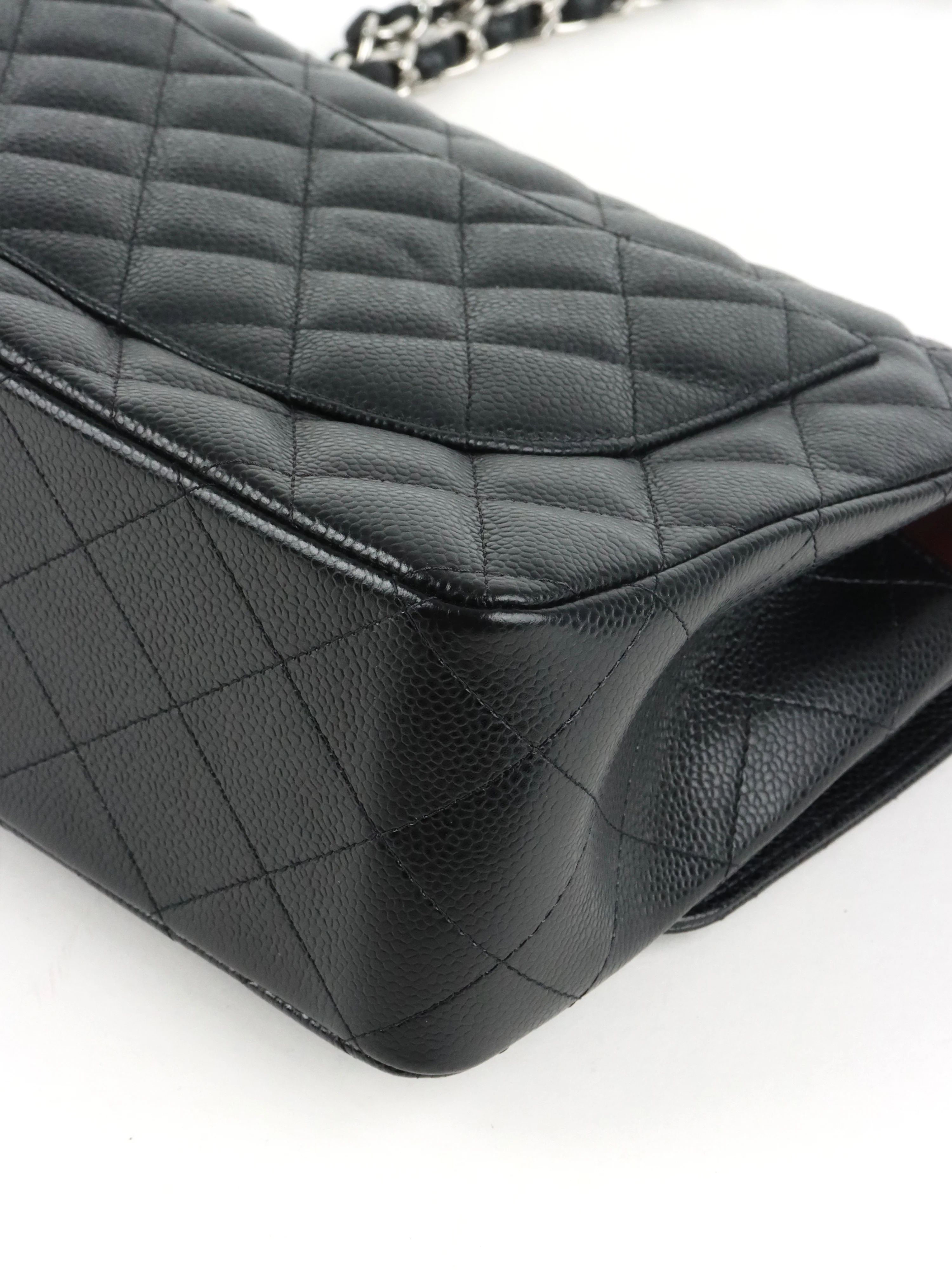 Chanel Black Caviar Jumbo Classic Flap SHW