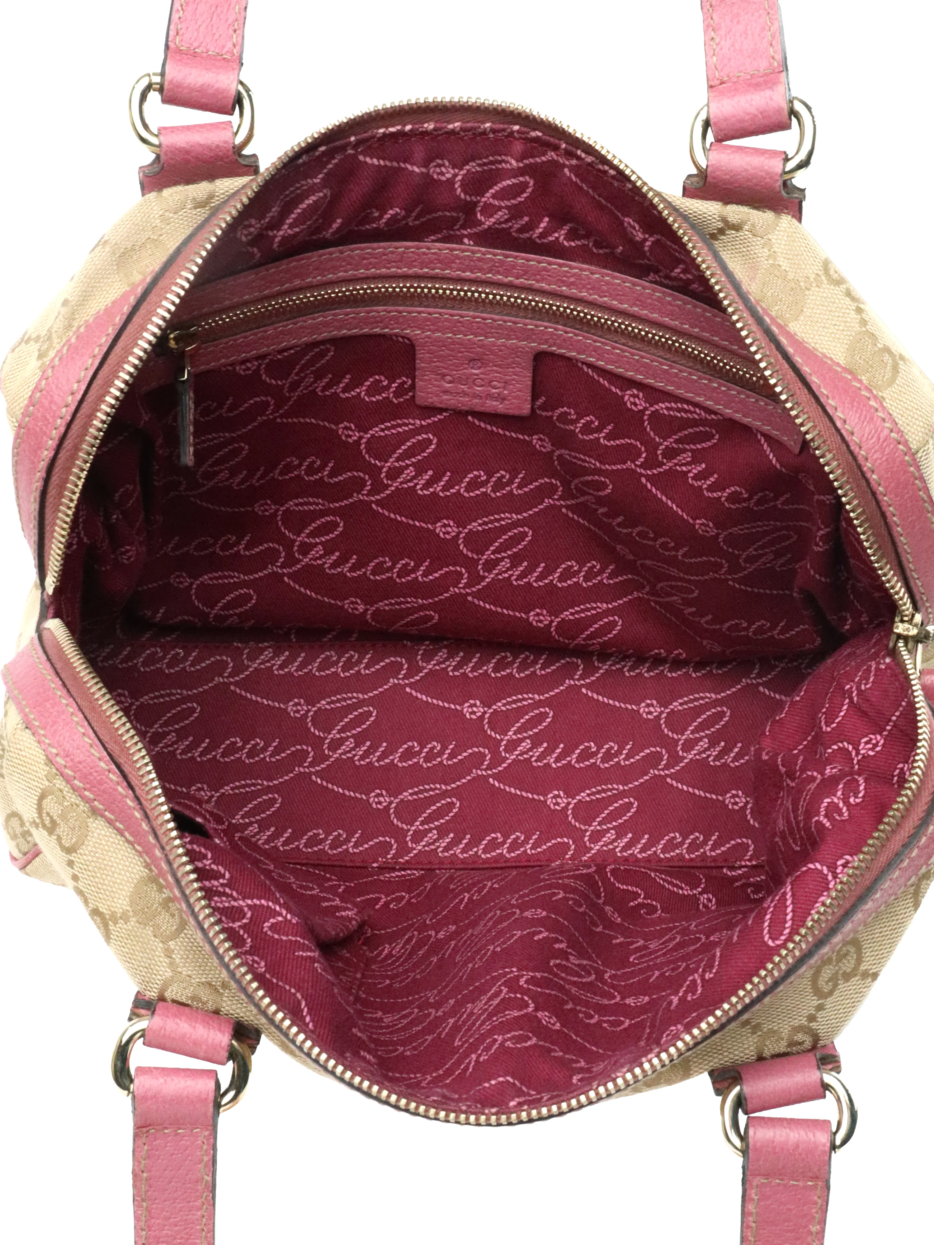 Gucci GG Ebony/Pink Charmy Boston Bag
