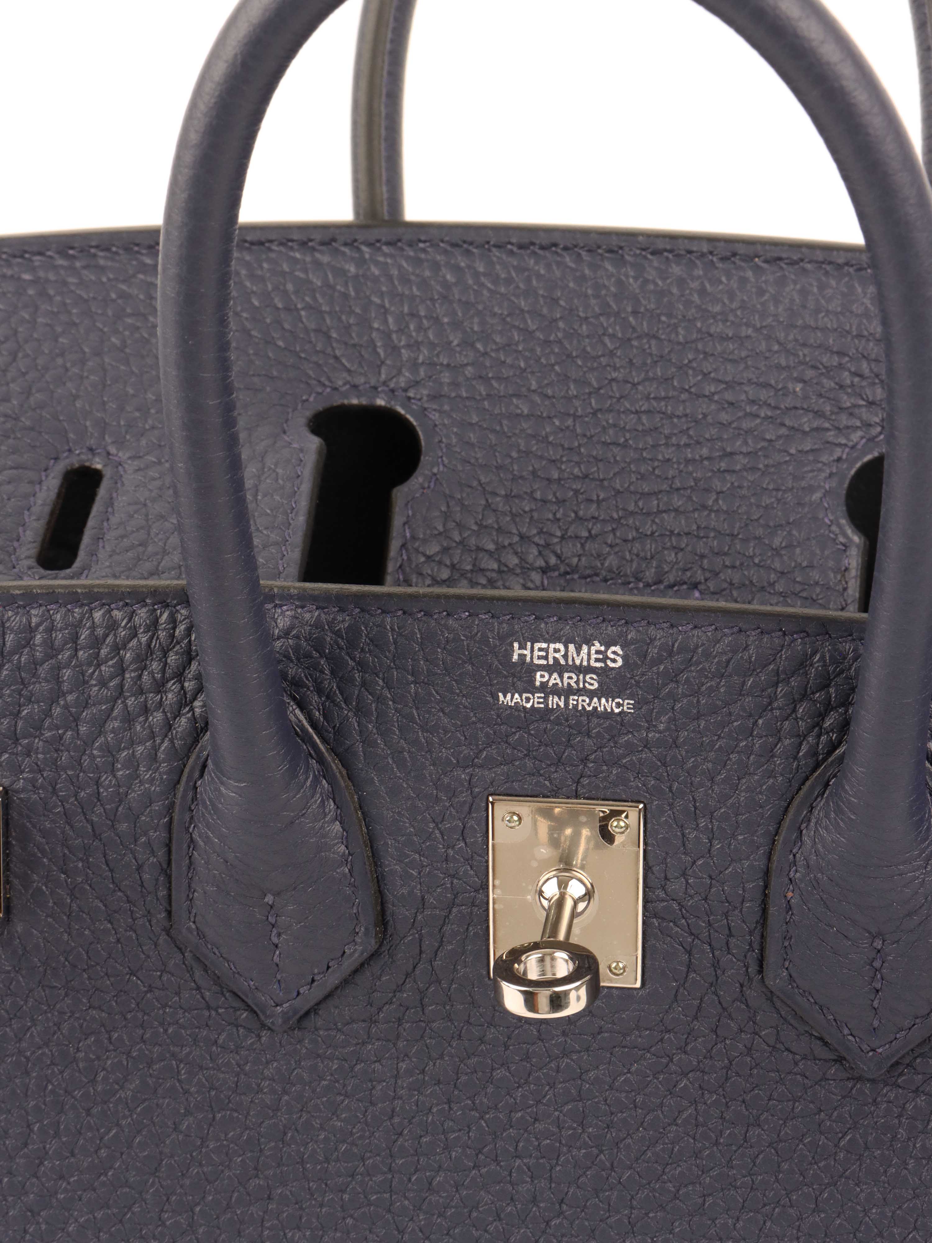 Hermes Birkin 25 Bleu Nuit PHW.