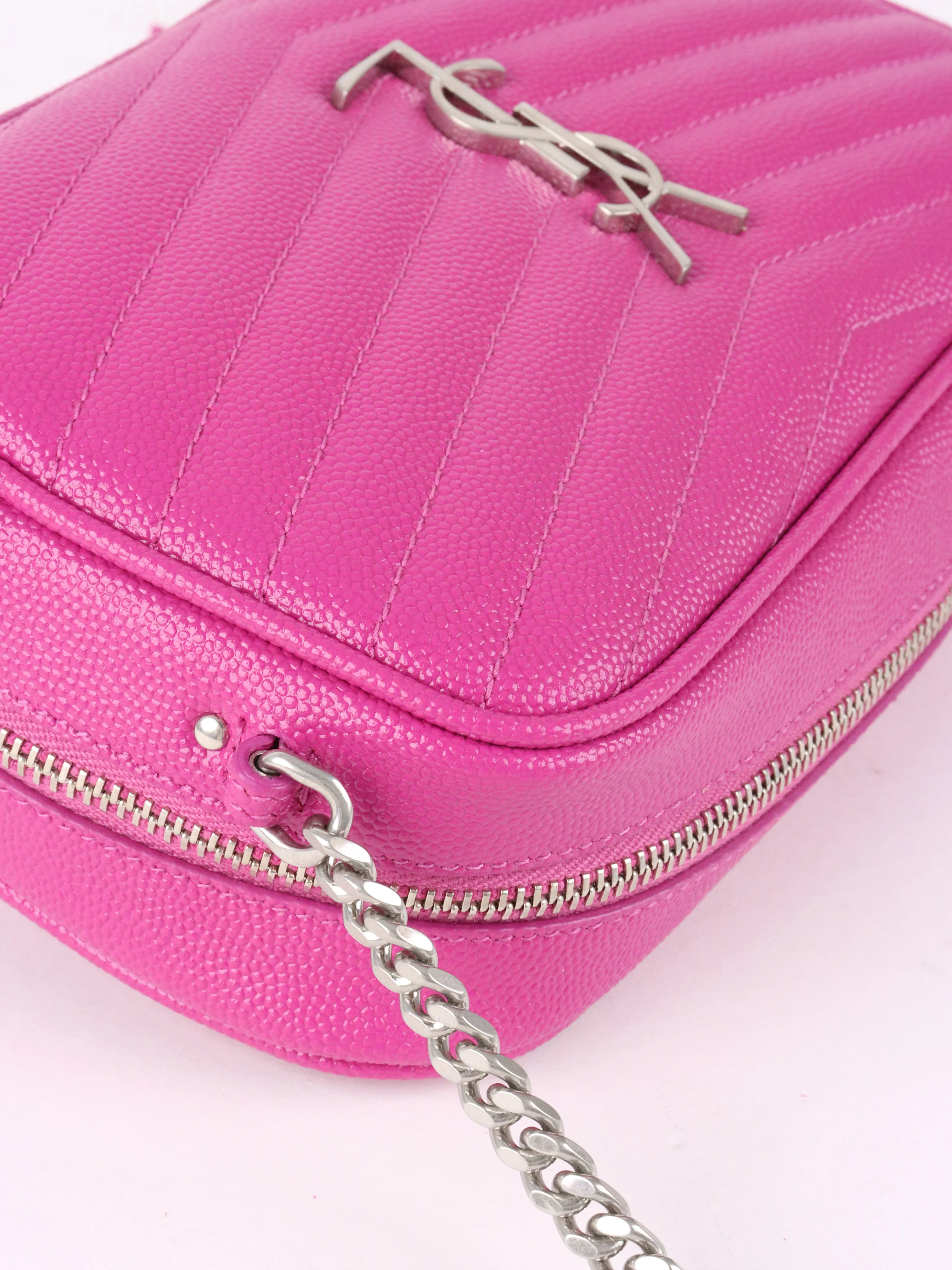Saint Laurent Bright Pink Lou Mini Camera Bag
