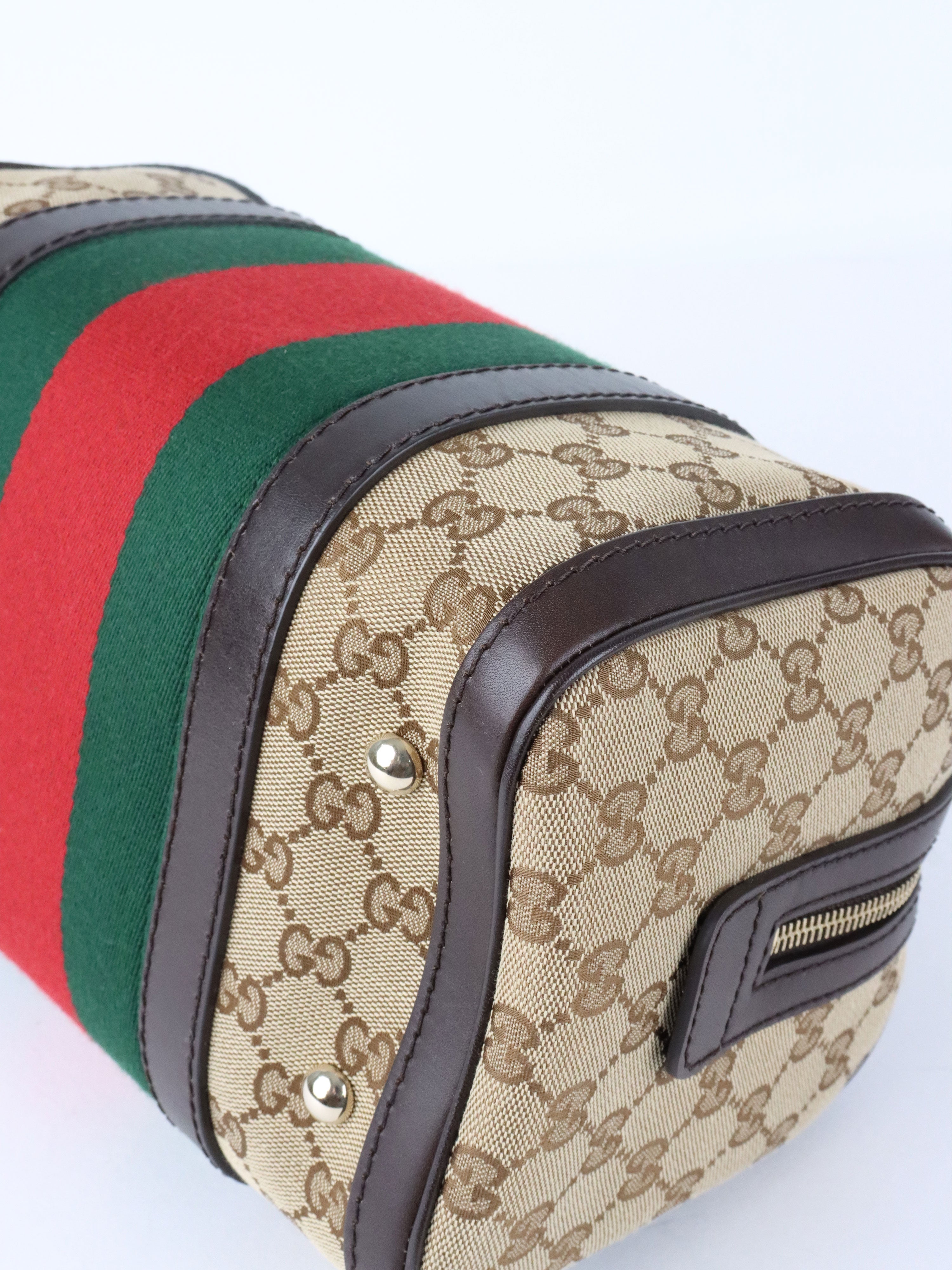 Gucci Small Web Vintage Boston Bag