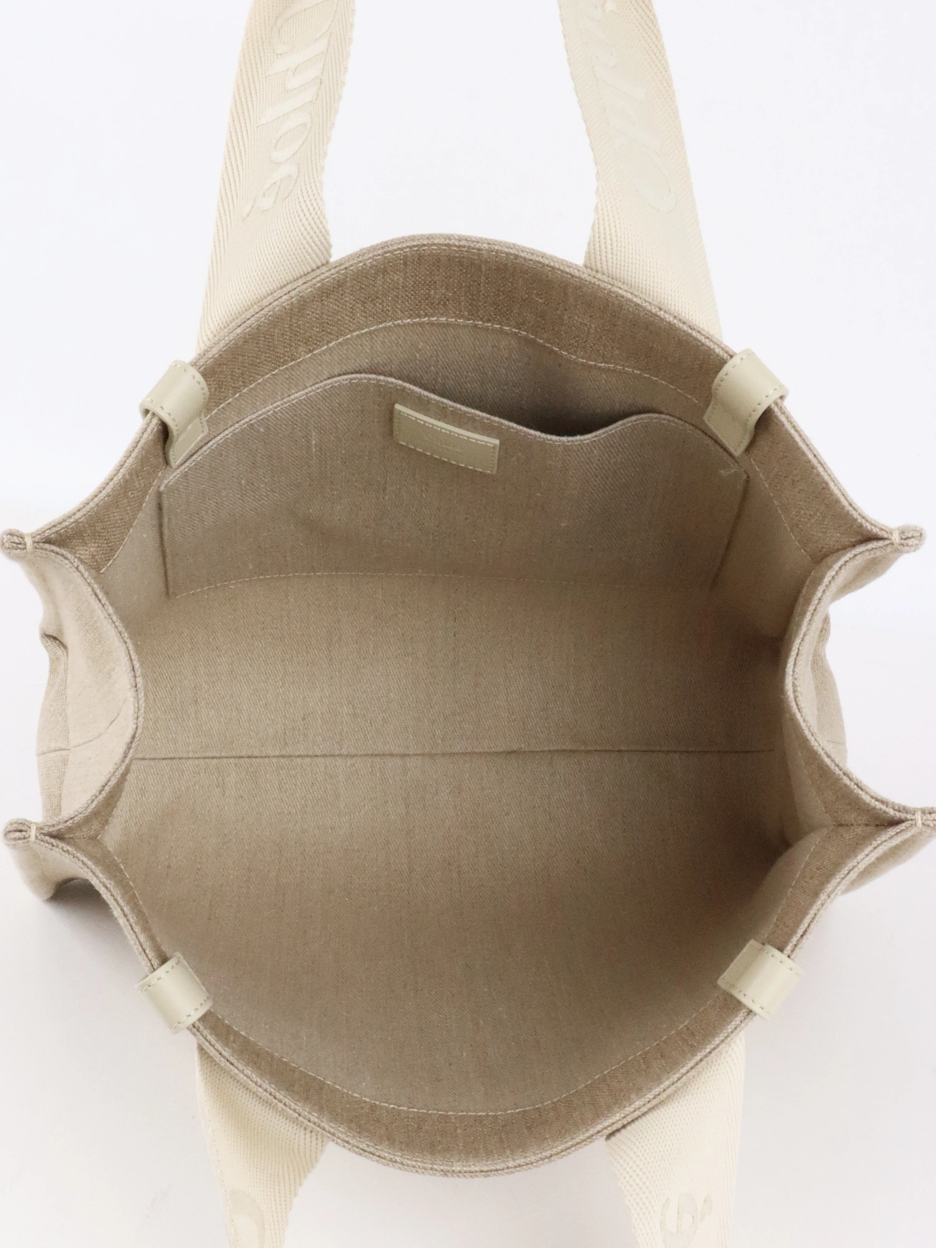 Chloe Medium Cloudy Cream Woody Tote Bag