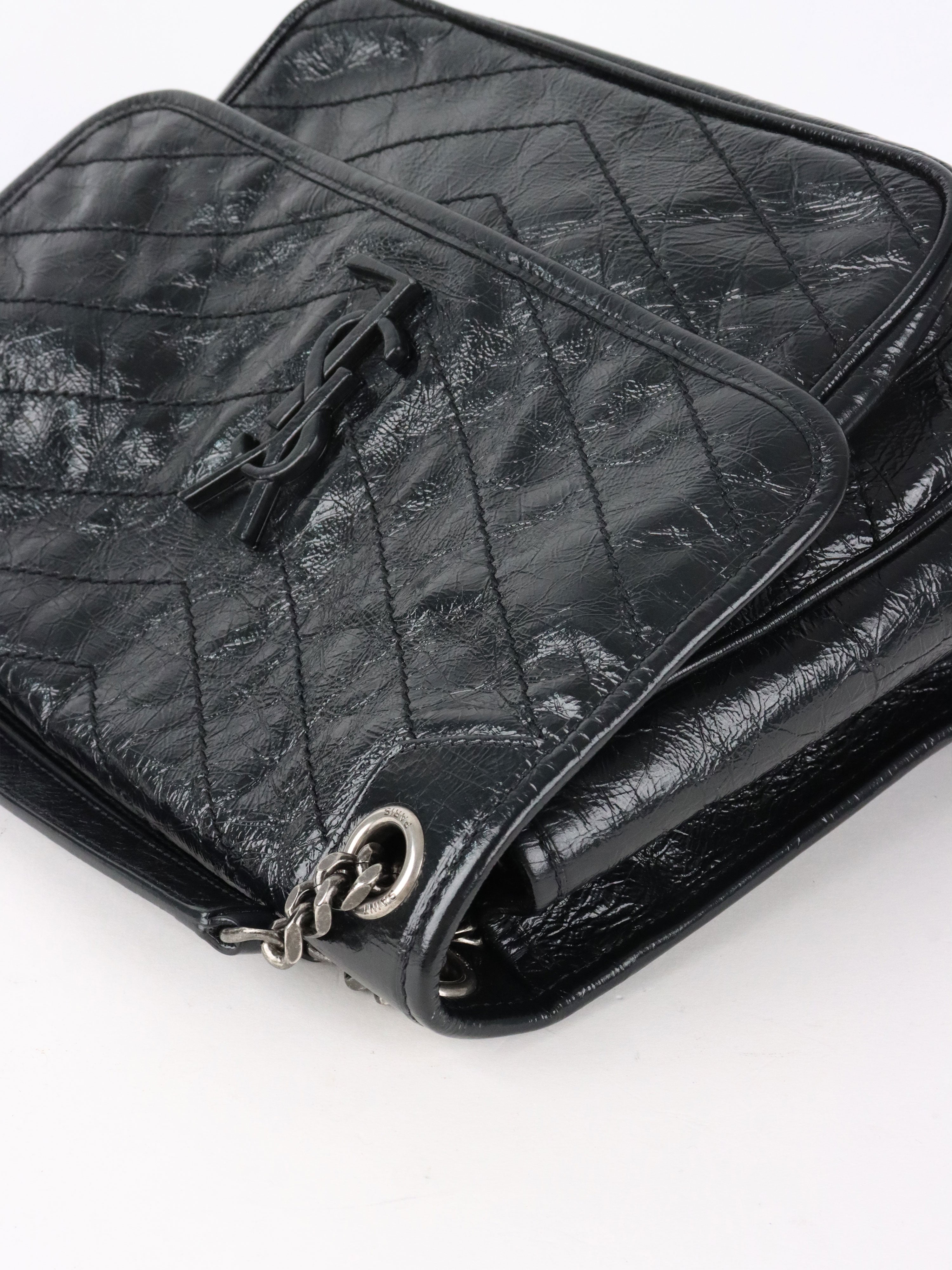 Saint Laurent Black Vintage Leather Medium Nikki Bag