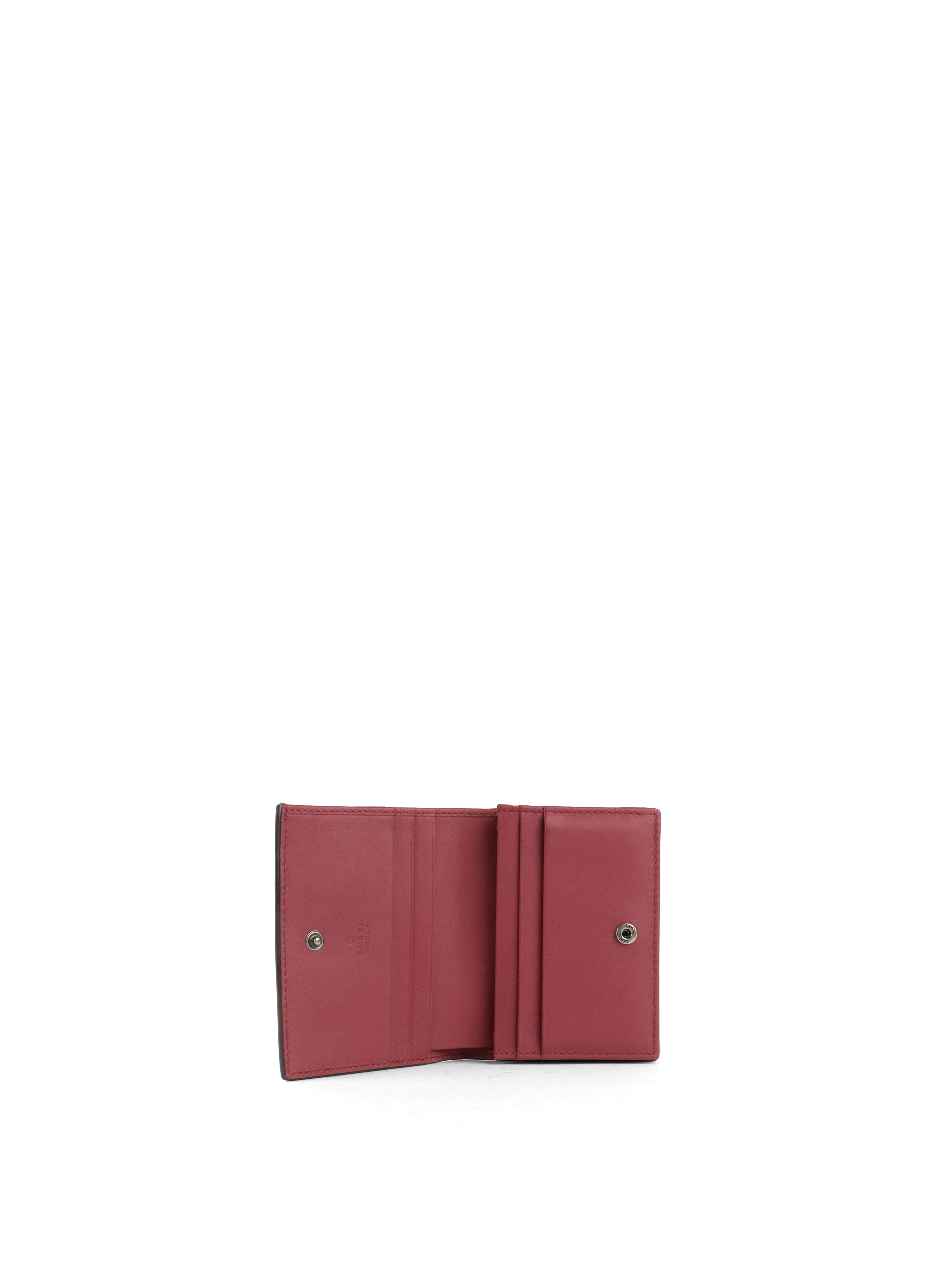 Gucci Ebony  Pink Bloom Supreme Fold Wallet