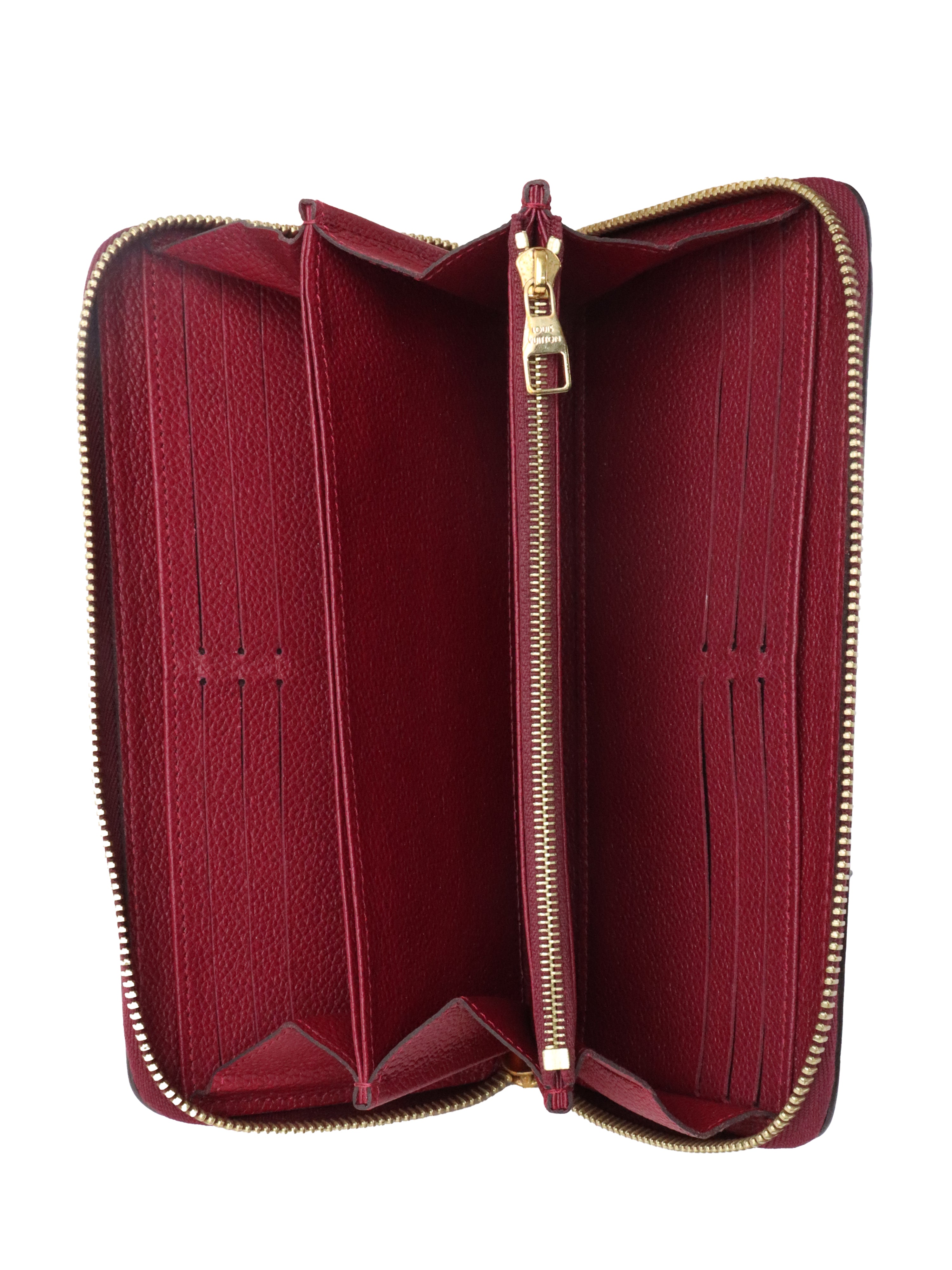 Louis Vuitton Rouge Grenat Monogram Empreinte Zippy Wallet