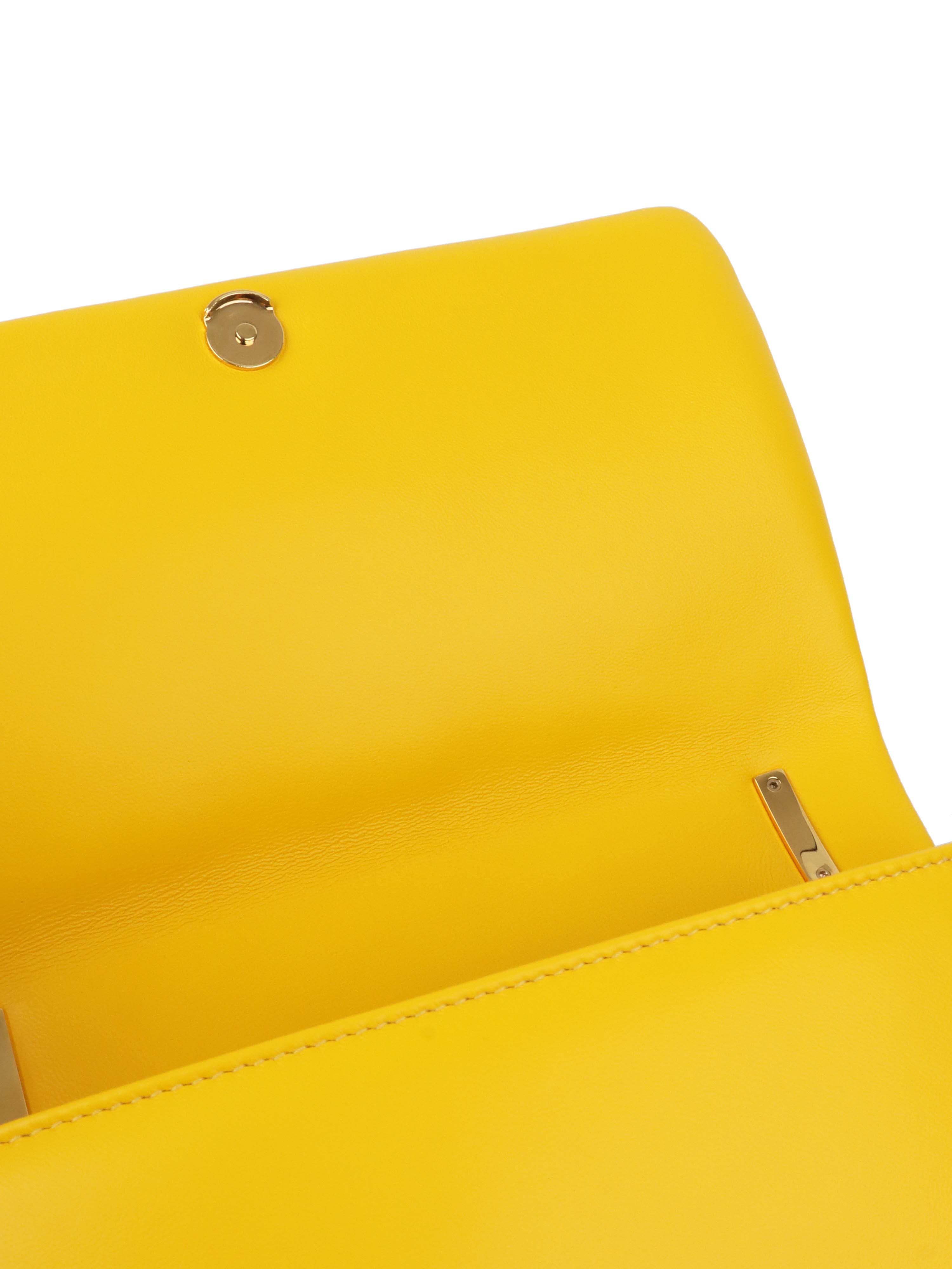 Burberry Yellow Quitled Leather Small Lola Bag.