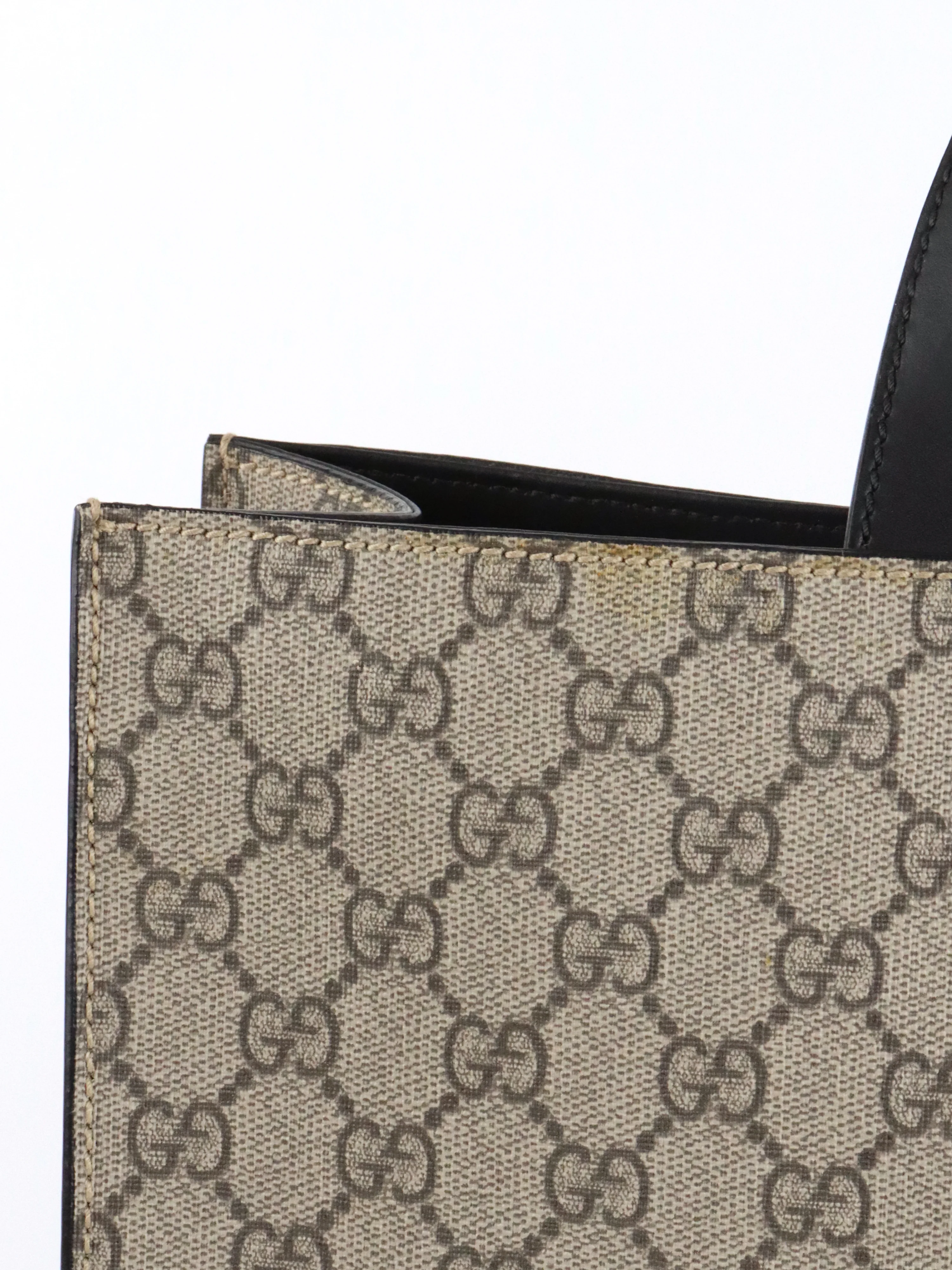 Gucci Ebony Soft GG Supreme Vertical Tote
