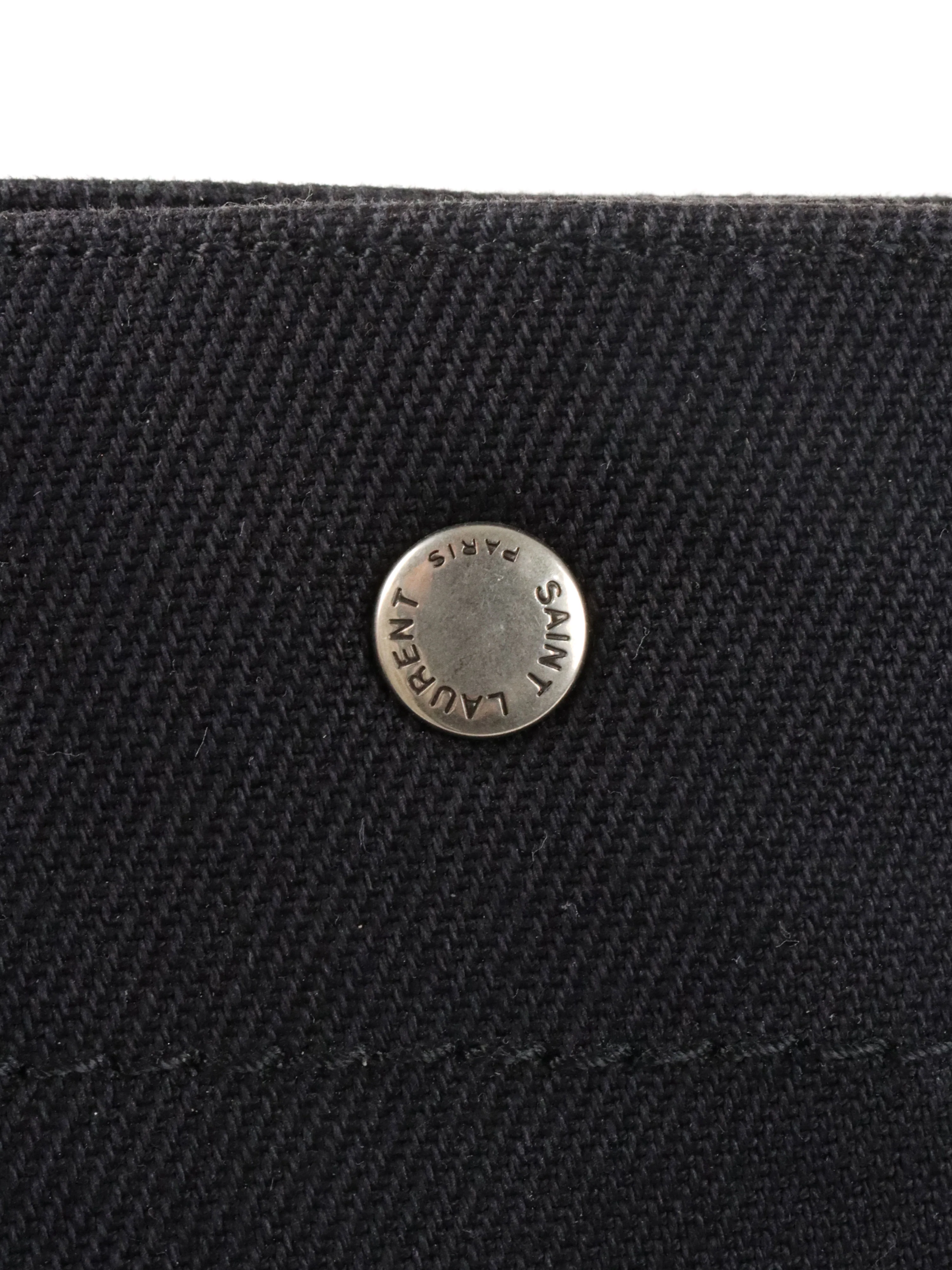 Saint Laurent Black Canvas Rive Gauche Large Tote Bag