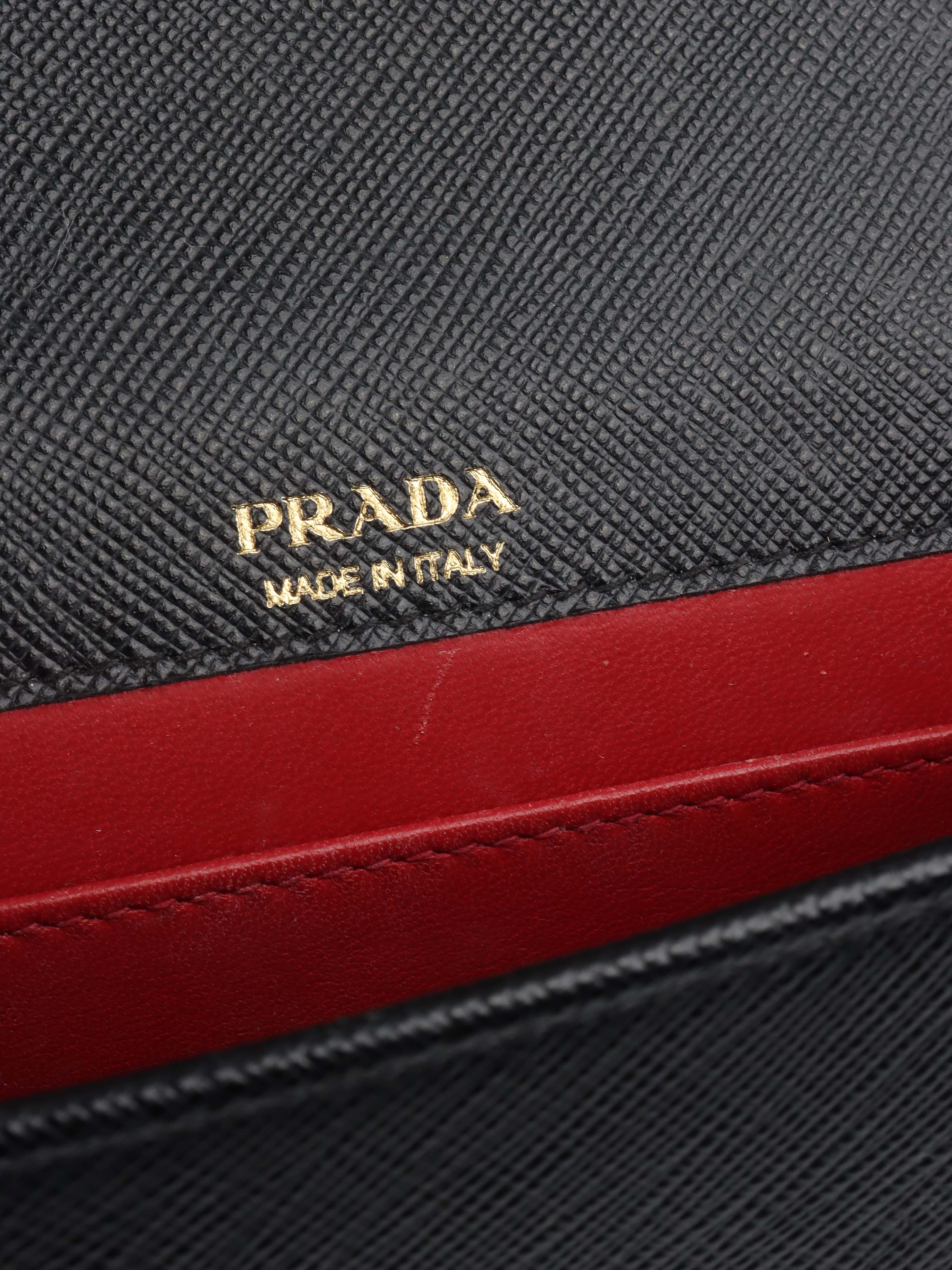 Prada Black Mini Saffiano Leather Bag.
