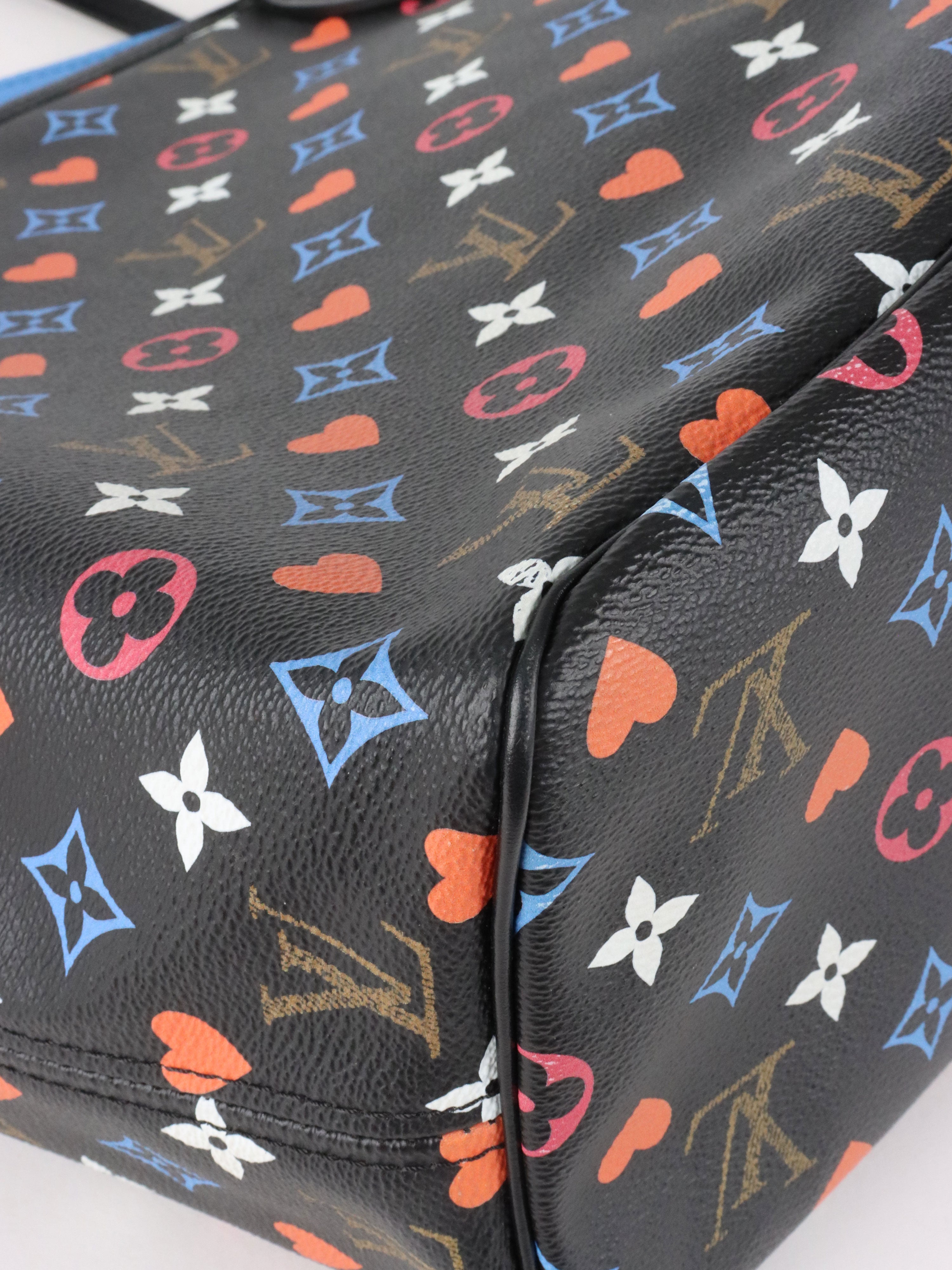Louis Vuitton Black Multicolour Game On Neverfull MM Tote Bag