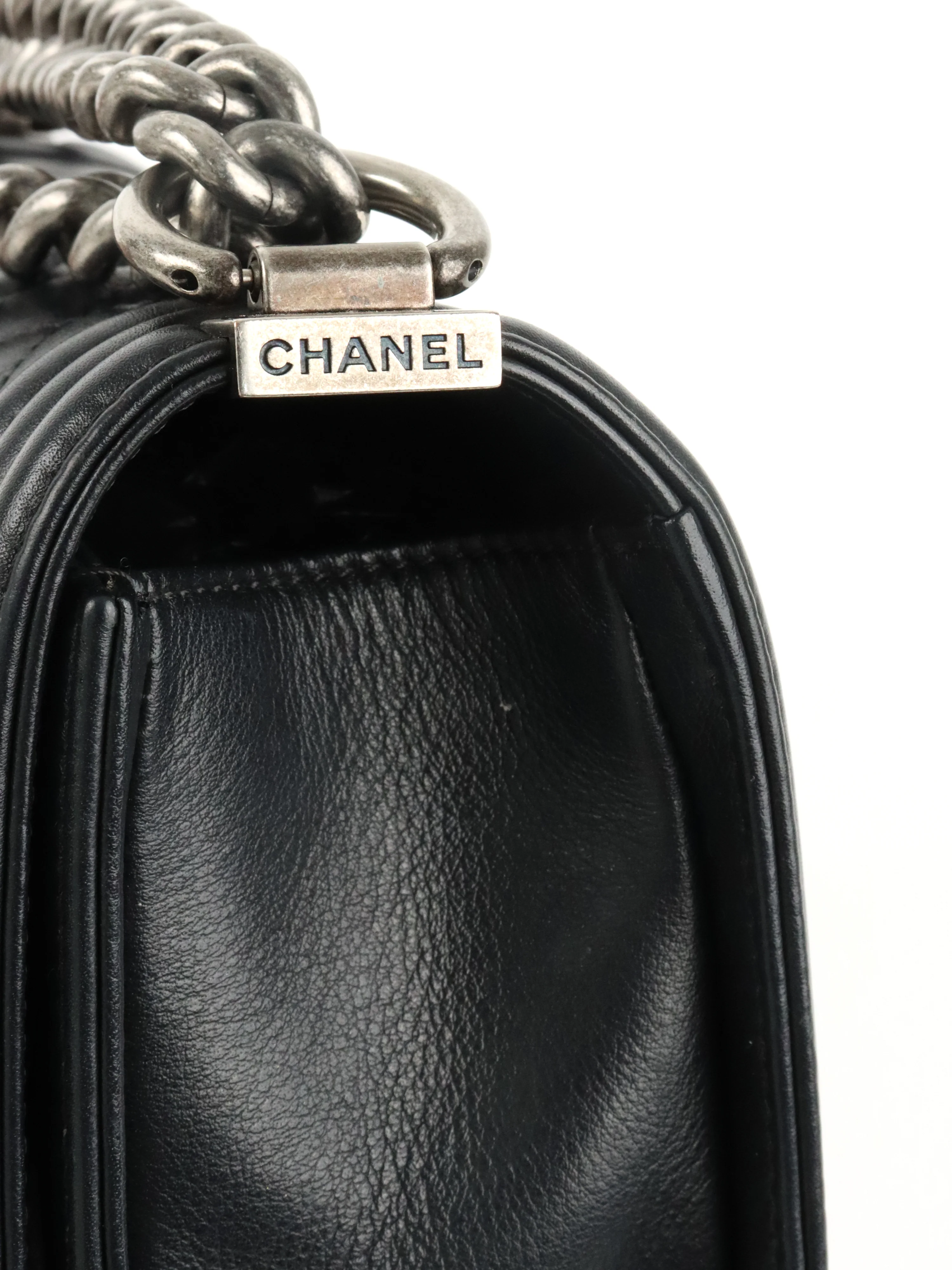 Chanel Small Black Lambskin Boy Bag