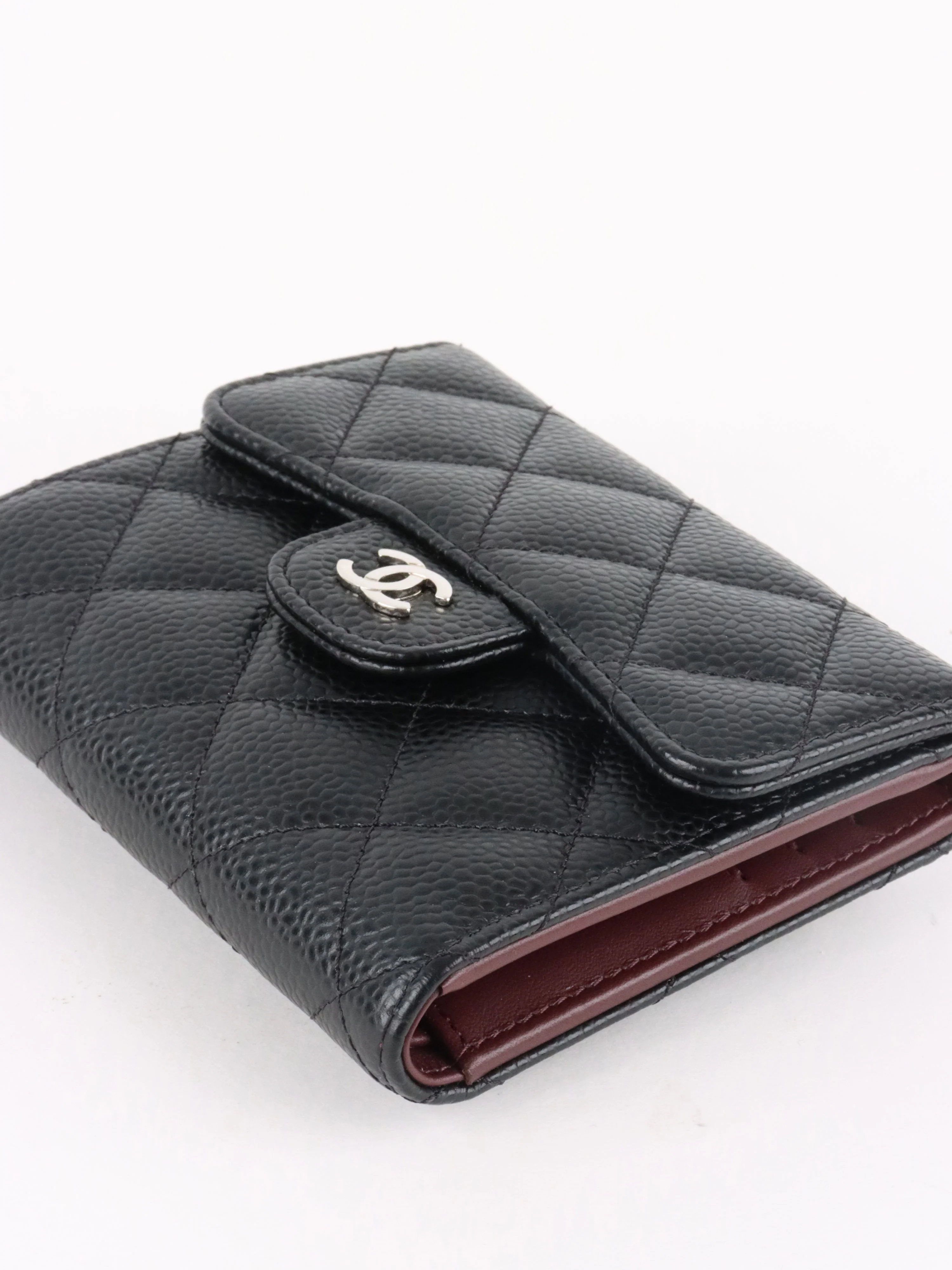 Chanel Small Black Caviar Flap Wallet SHW