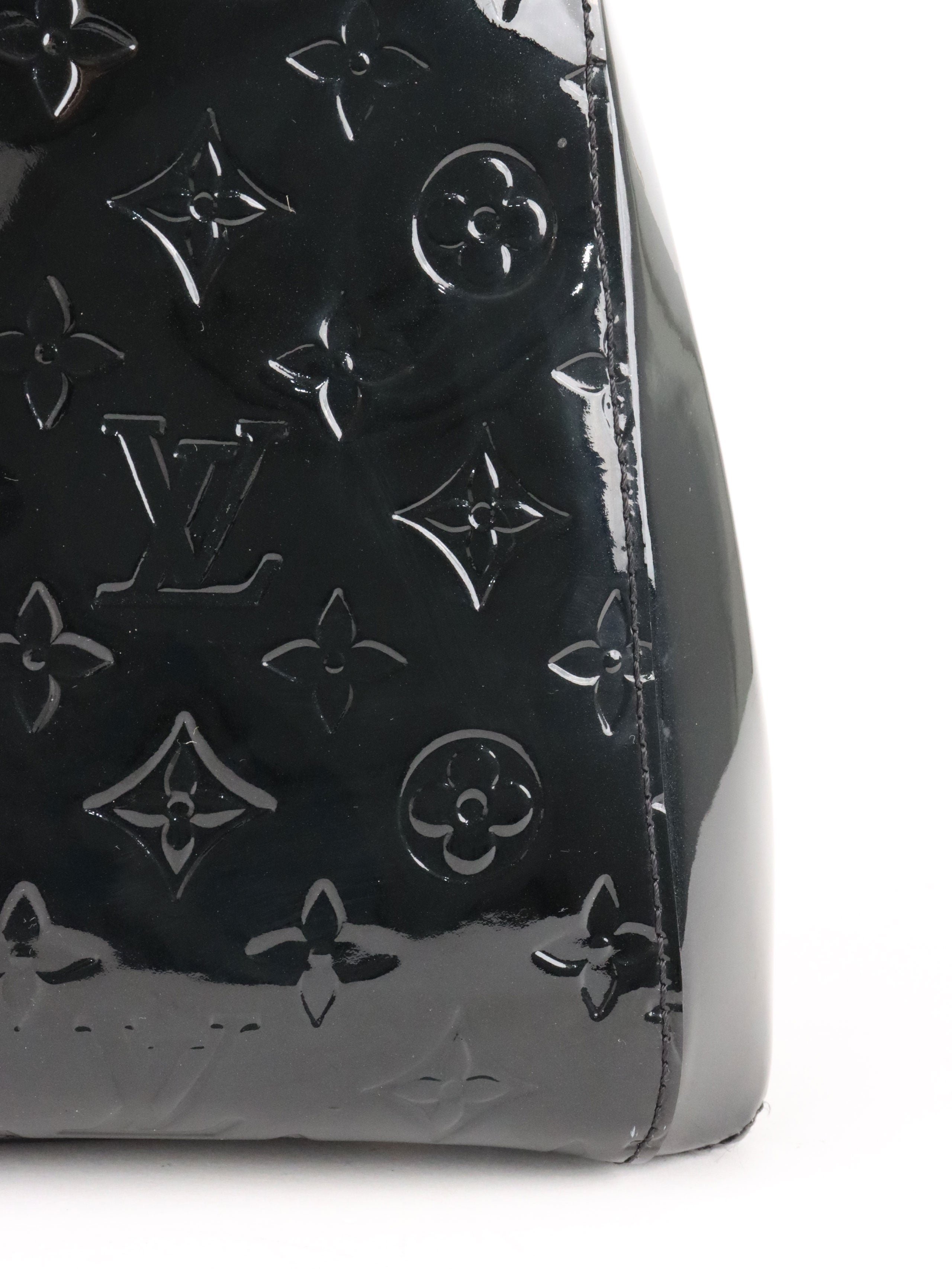 Louis Vuitton Black Monogram Vernis Montaigne MM Satchel Bag