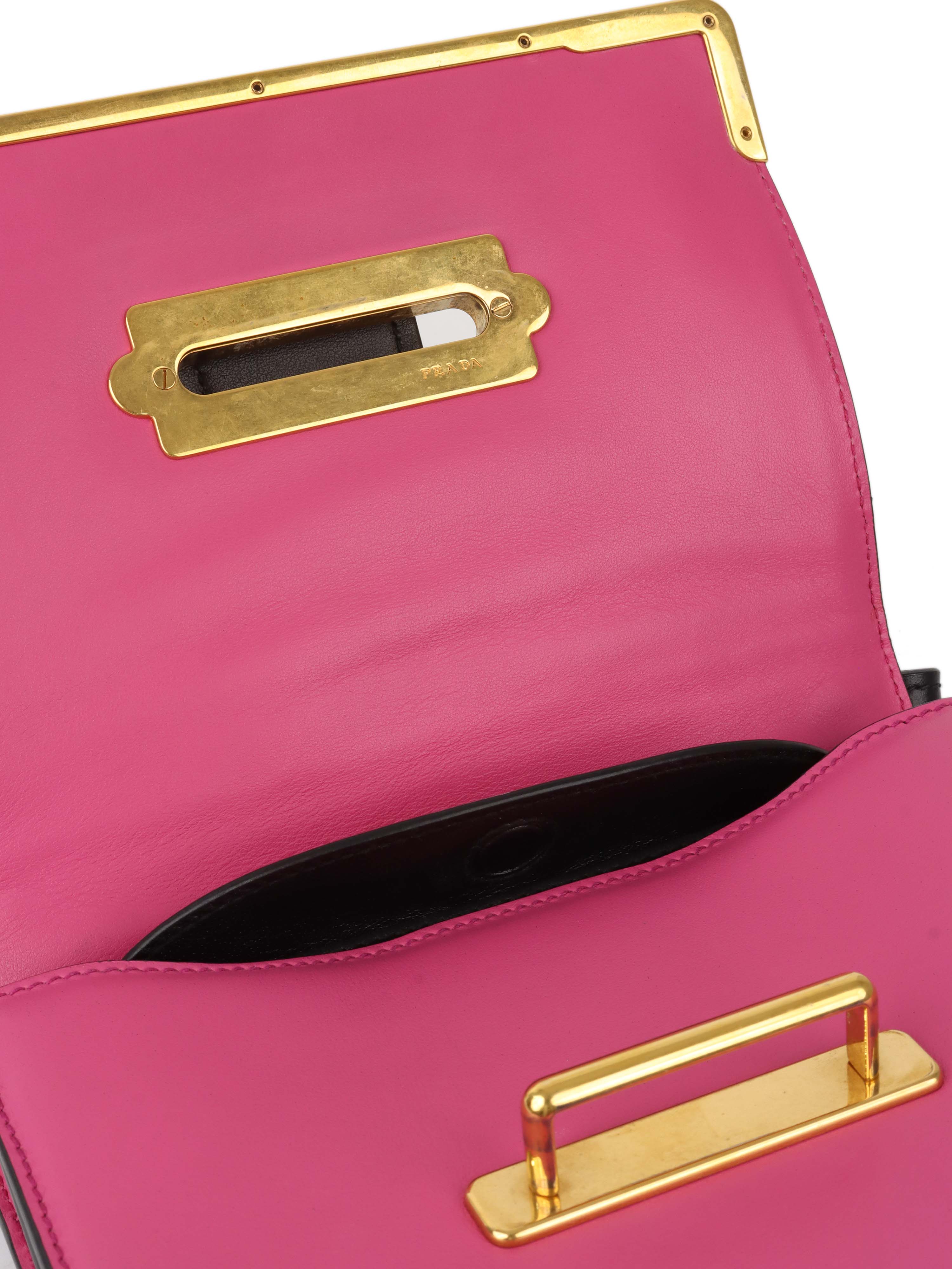 Prada Pink Cahier Leather Crossbody Bag.