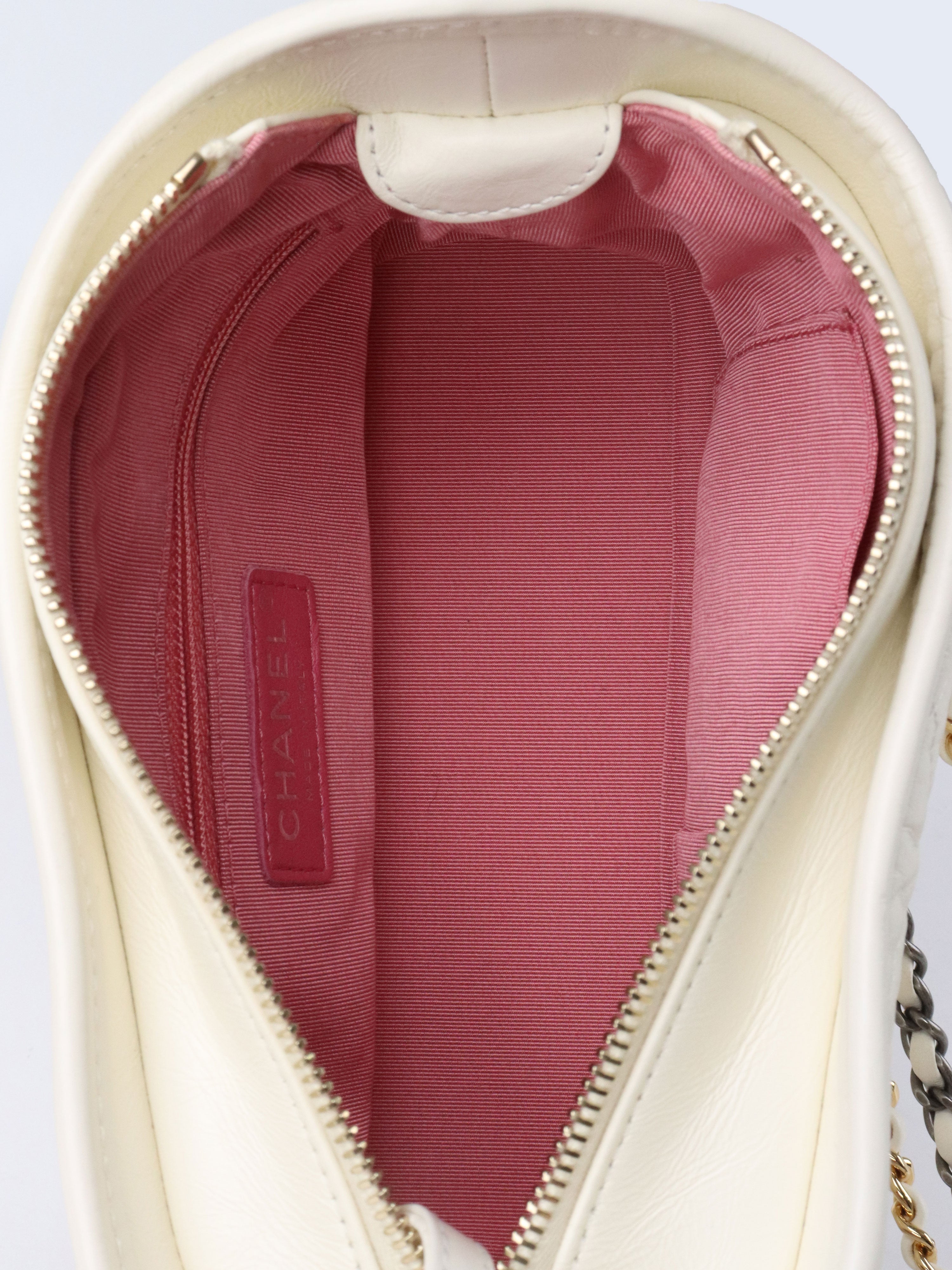 Chanel Small All White Aged Calfskin Gabrielle Bag
