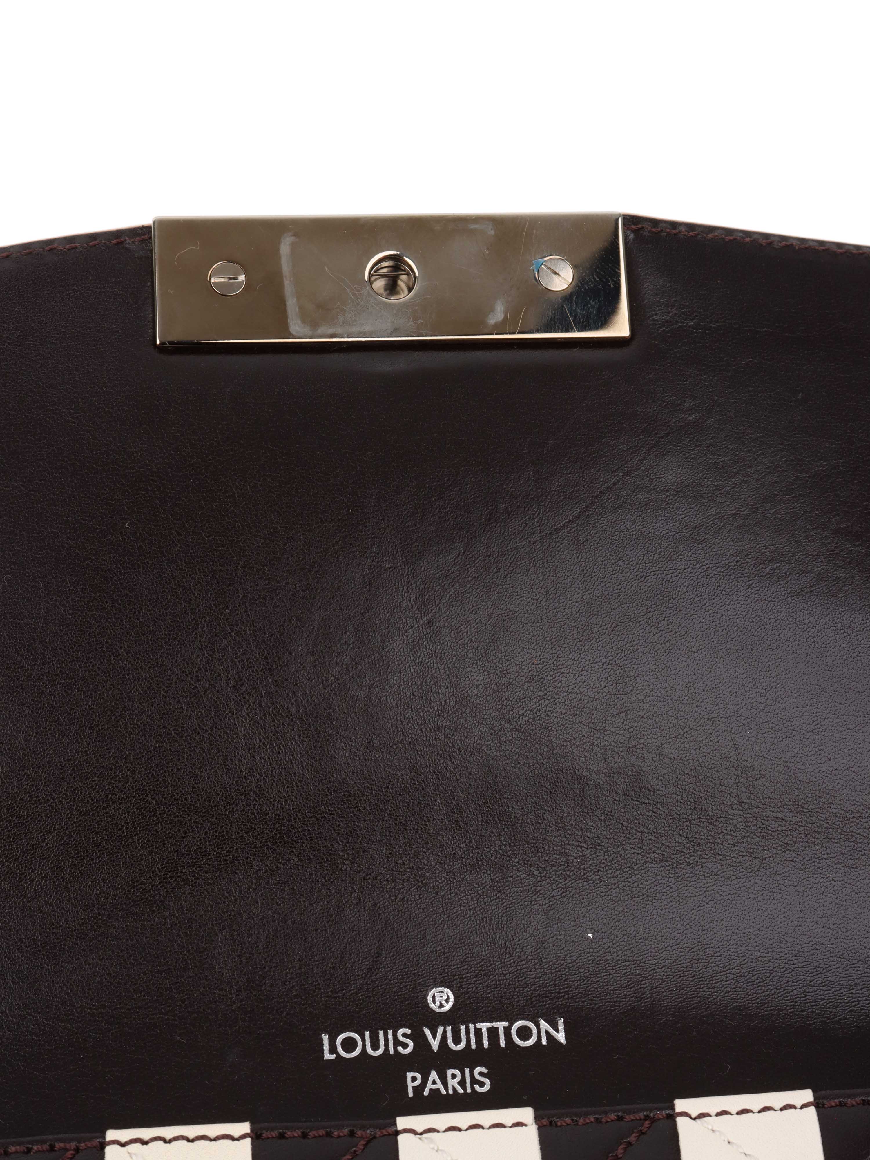 Louis Vuitton Black  White Chess Board Clutch.