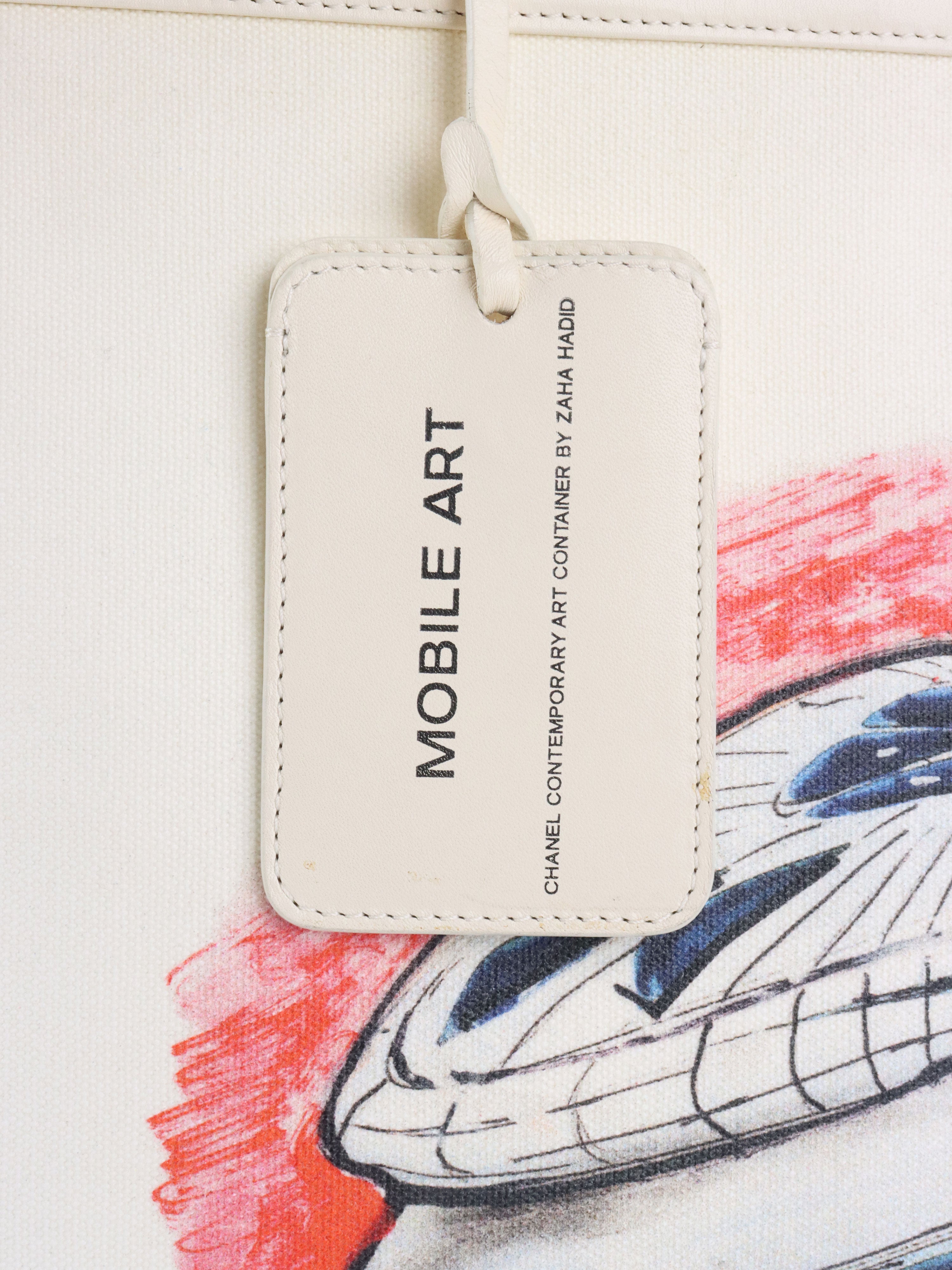 Chanel Limited Edition White Canvas Karl Lagerfeld Mobile Art Tote