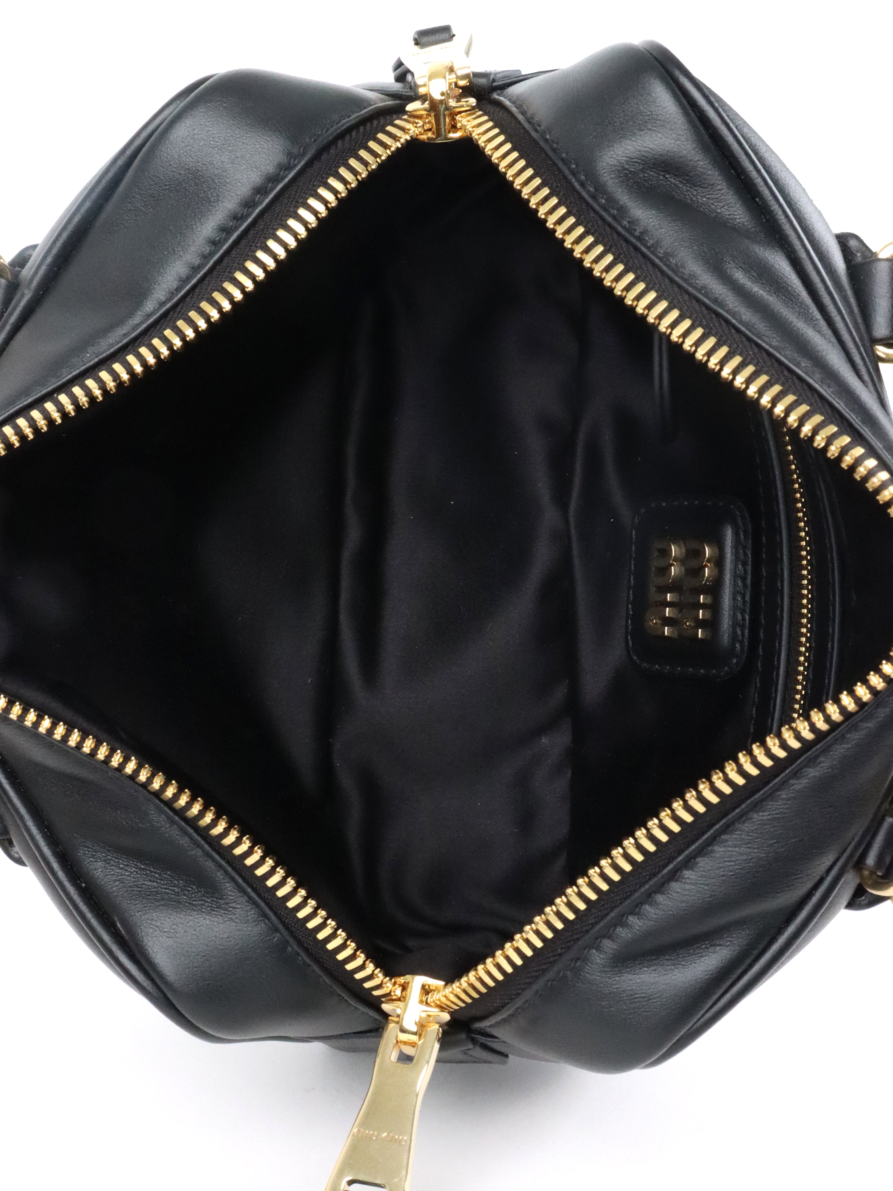 Miu Miu Black Small Arcadie Leather Bag