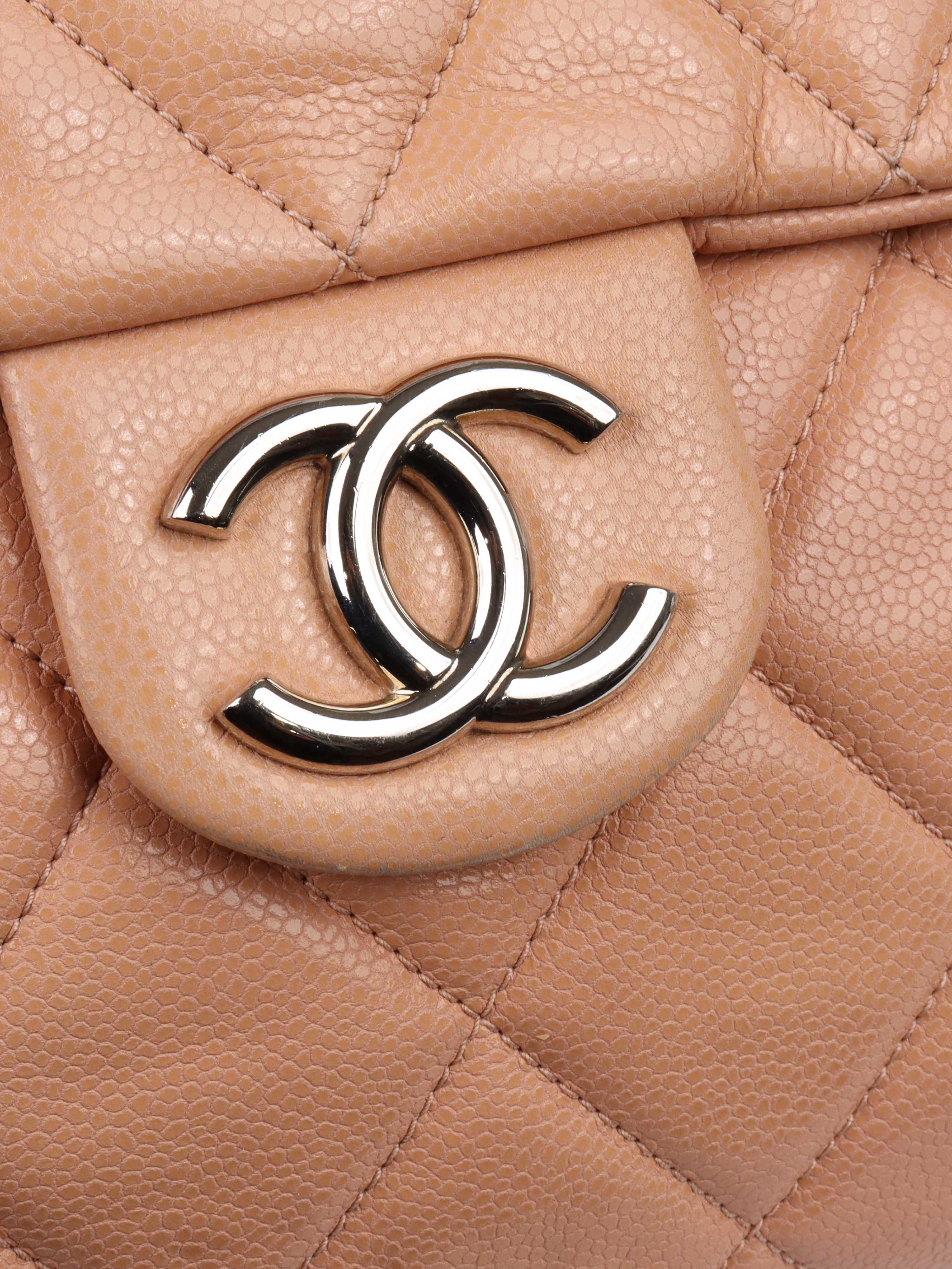 Chanel Patent Salmon Leather Shoulder Bag.