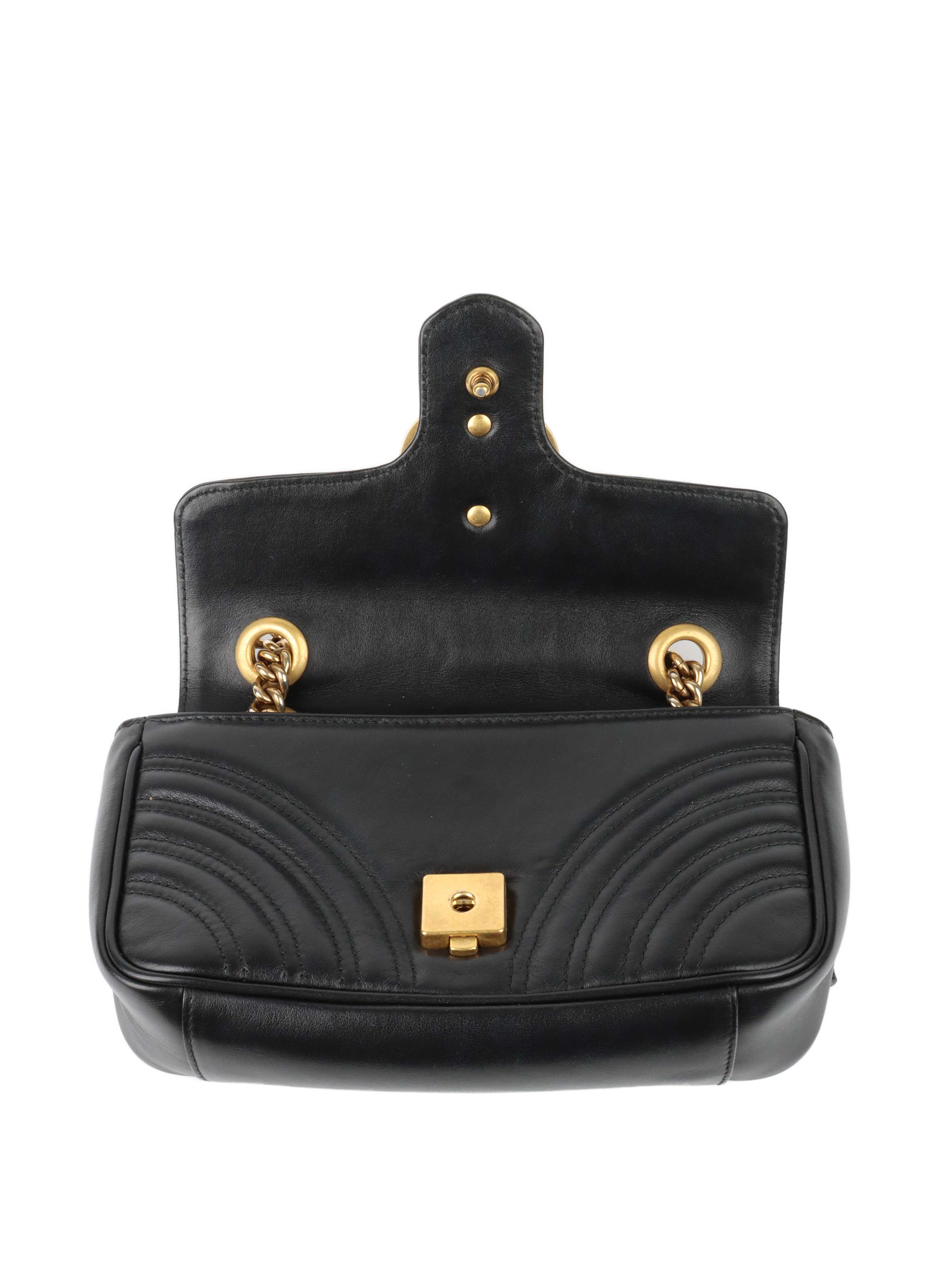 Gucci Black Mini Marmont Shoulder Bag.