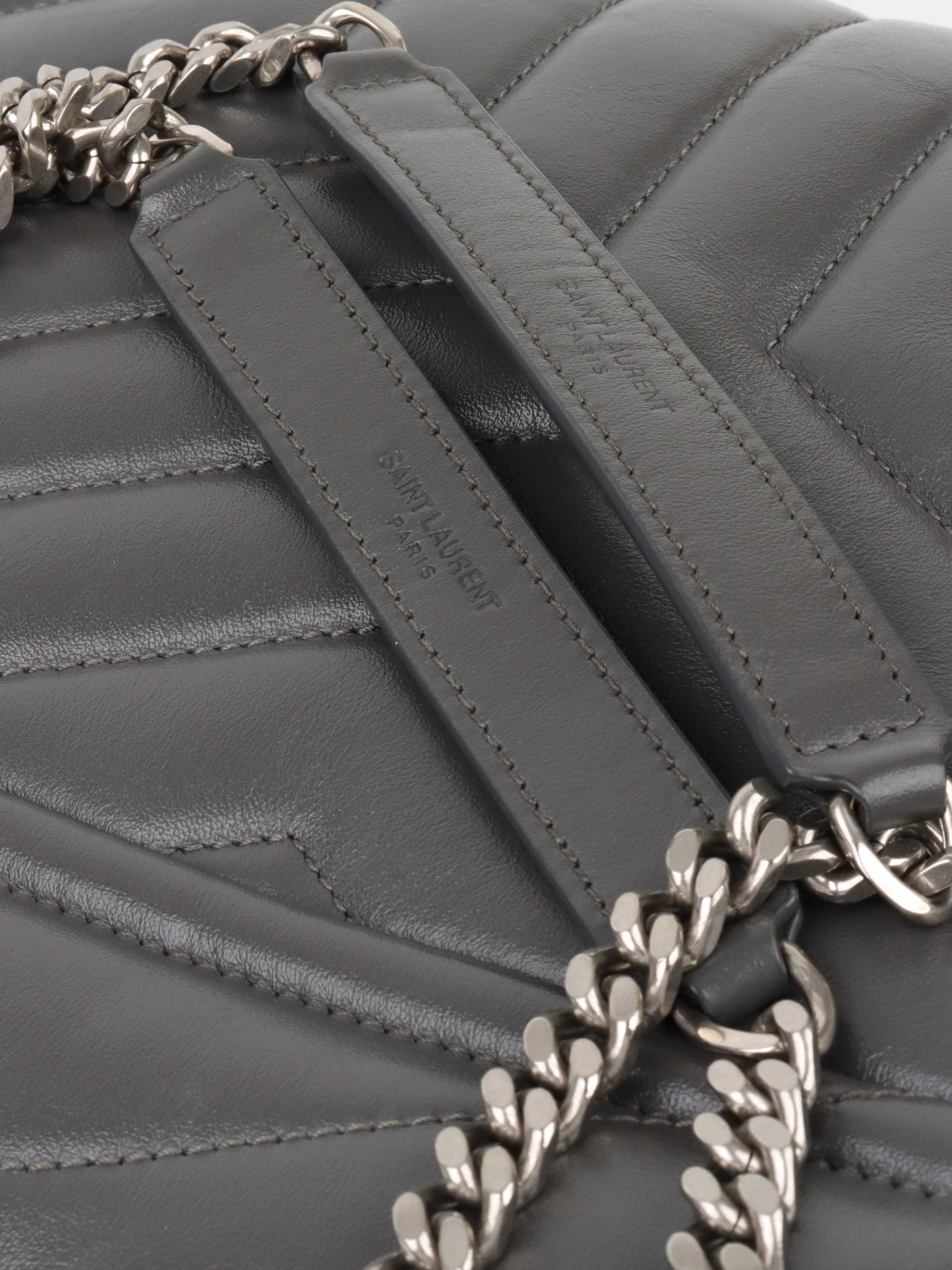 Saint Laurent Dark Grey Medium Loulou Bag.