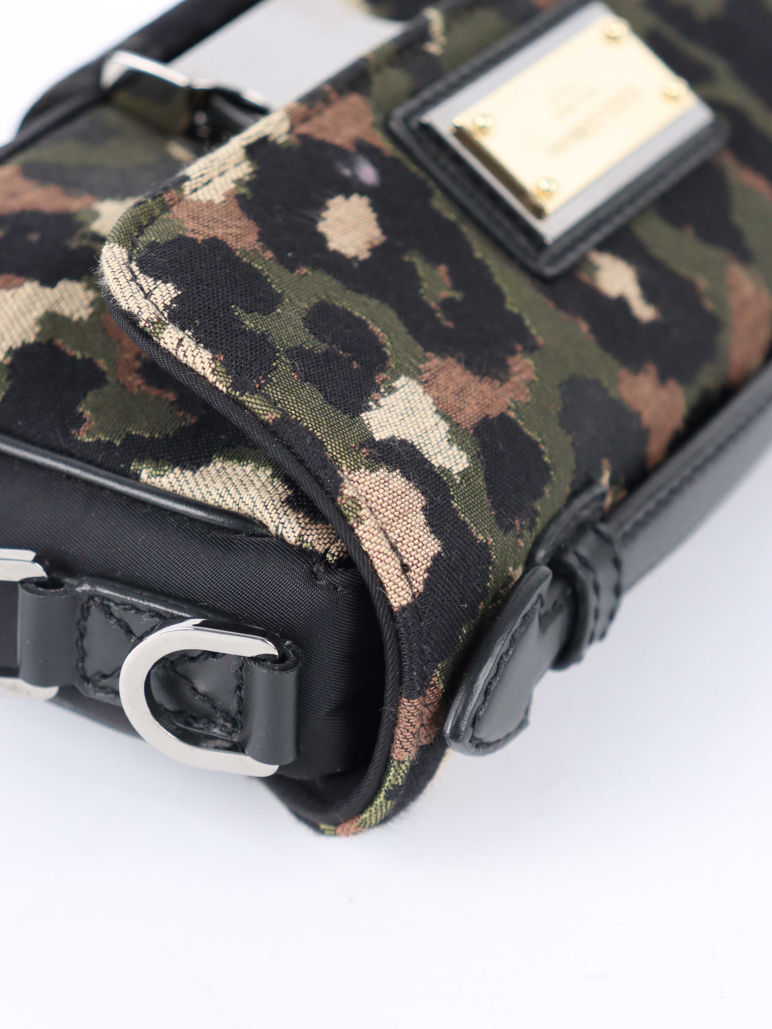 Dolce and Gabbana Leopard Jacquard Crossbody Bag.