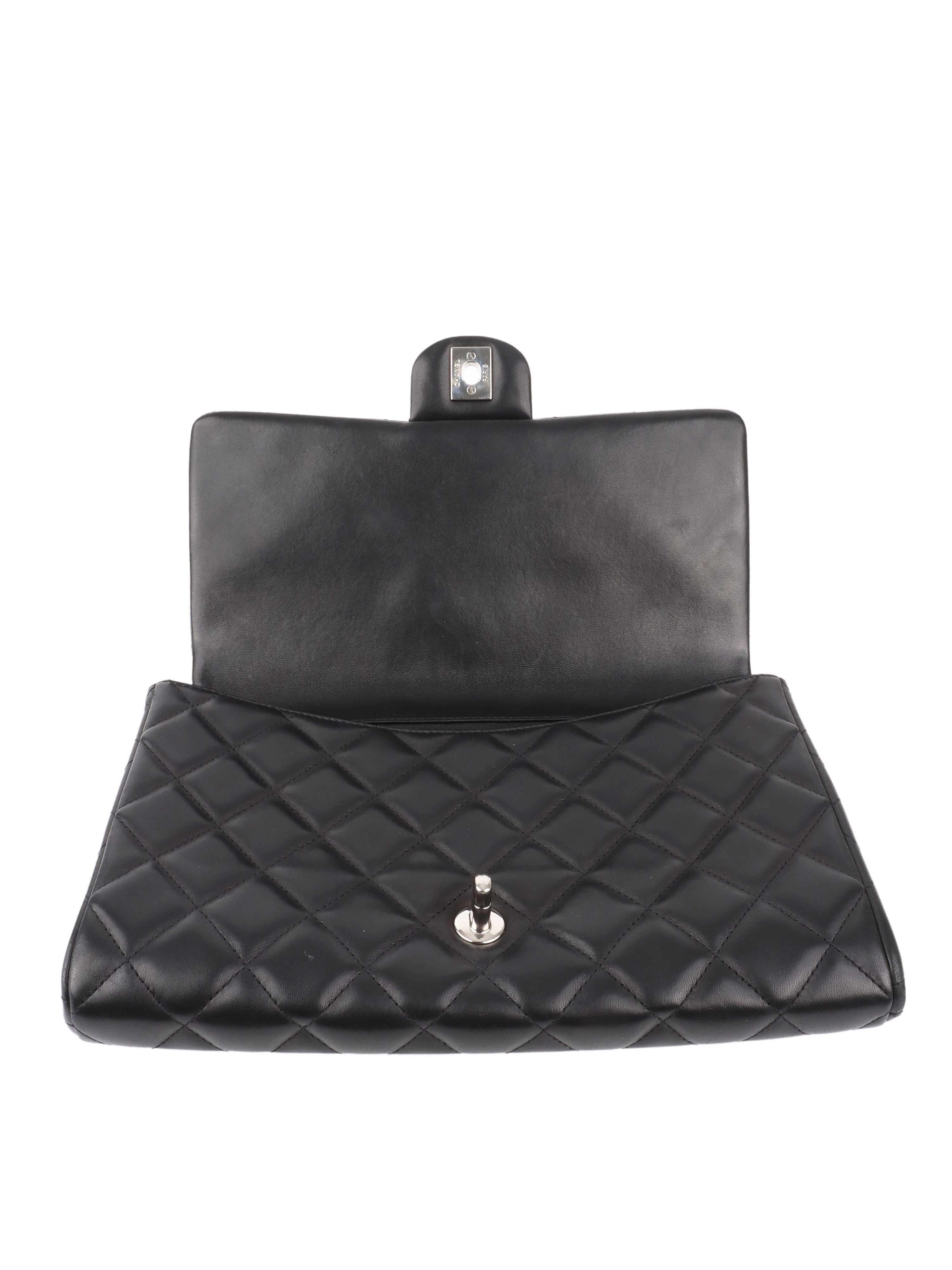 Chanel Black Lambskin Shoulder Clutch.