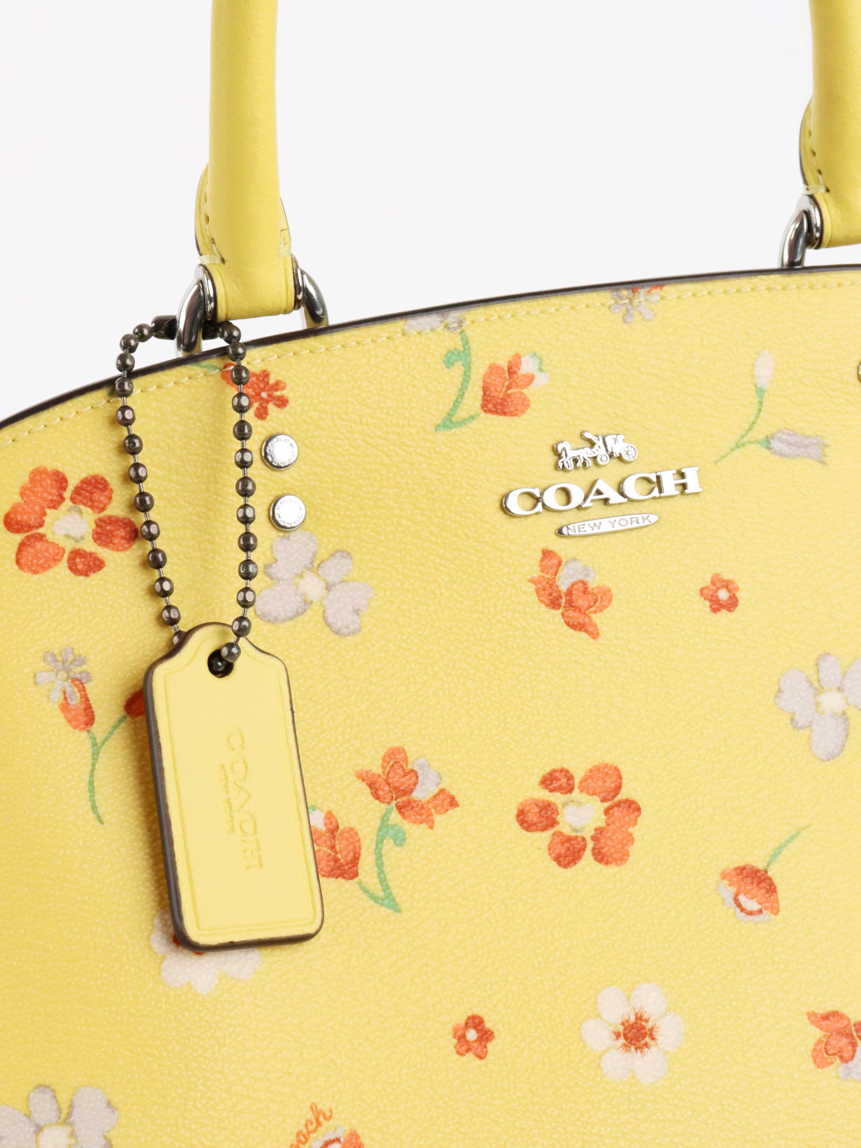 Coach Yellow Mini Lillie Carryall with Mystical Floral Print