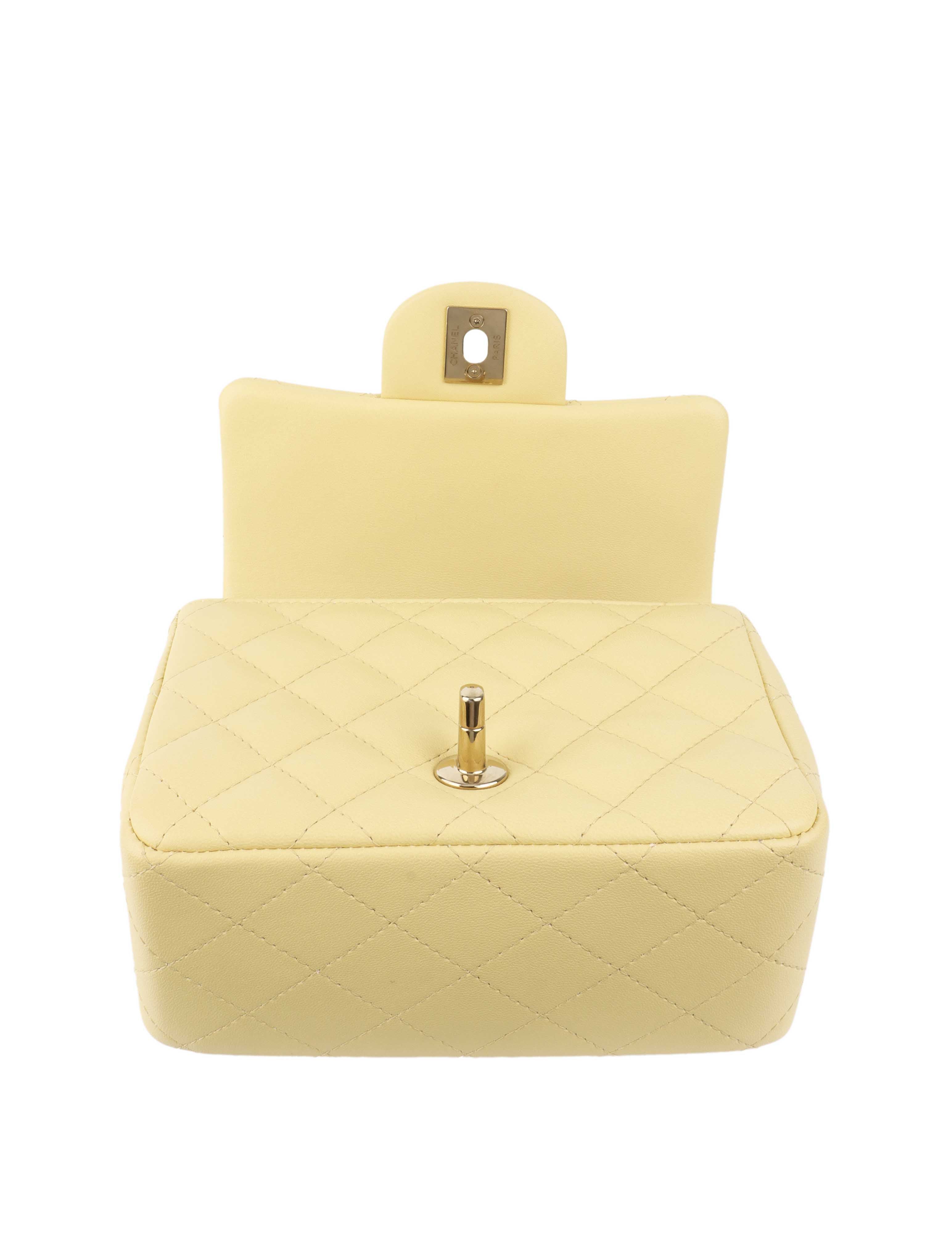 Chanel Square Pastel Yellow Mini Bag.