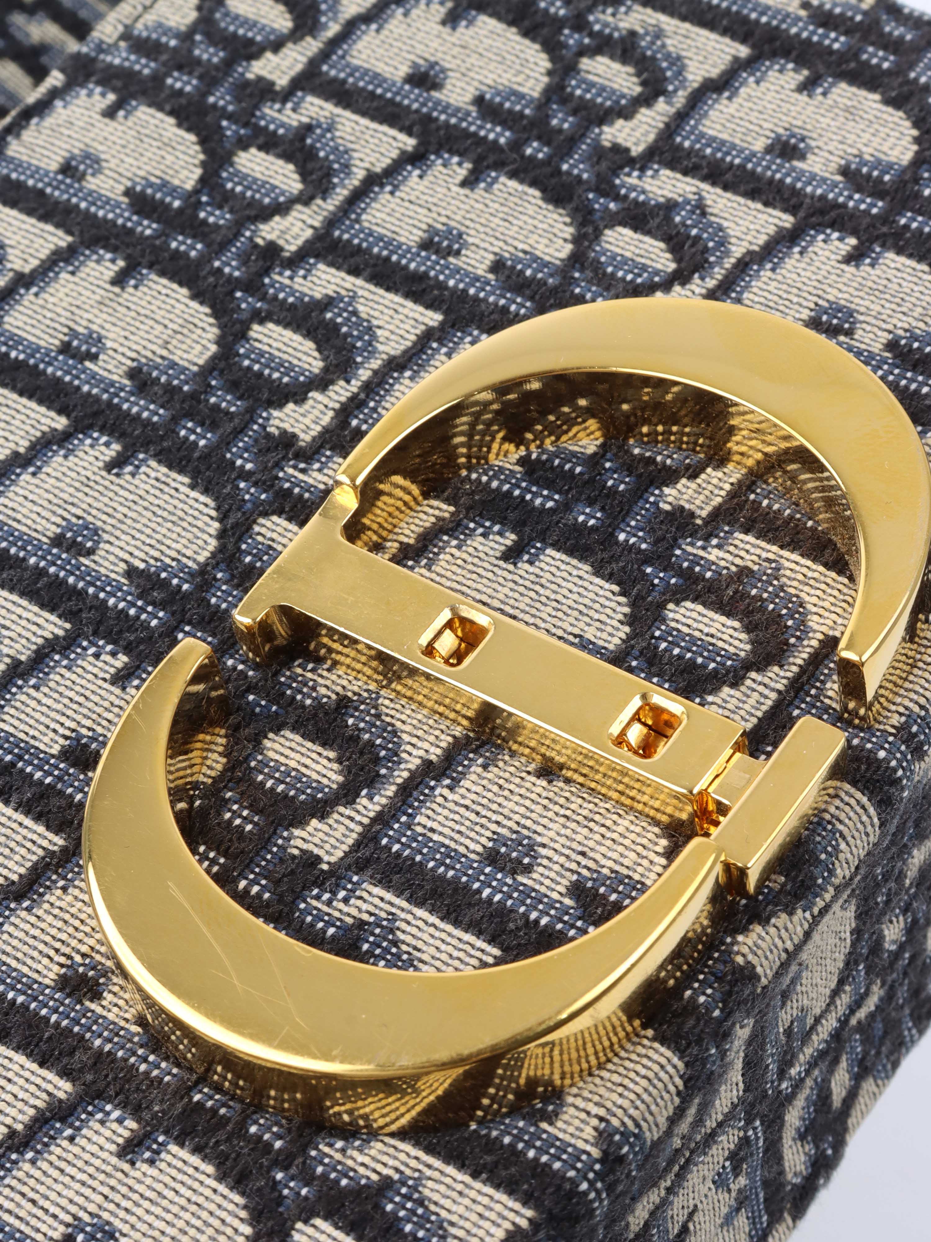 Dior 30 Montaigne Blue Oblique Jacquard Box Bag.