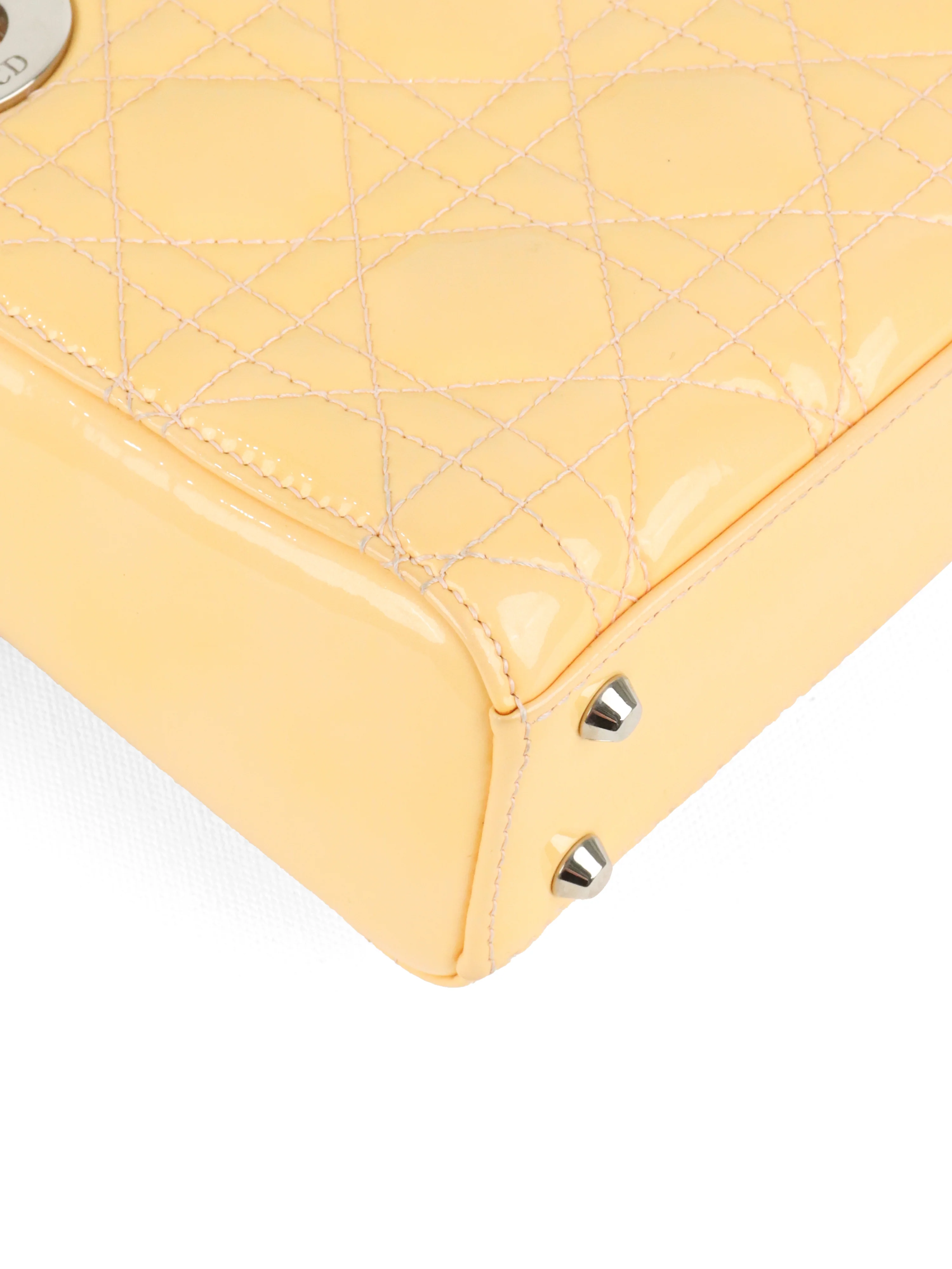 Dior Patent Beige Mini Lady Dior Bag SHW