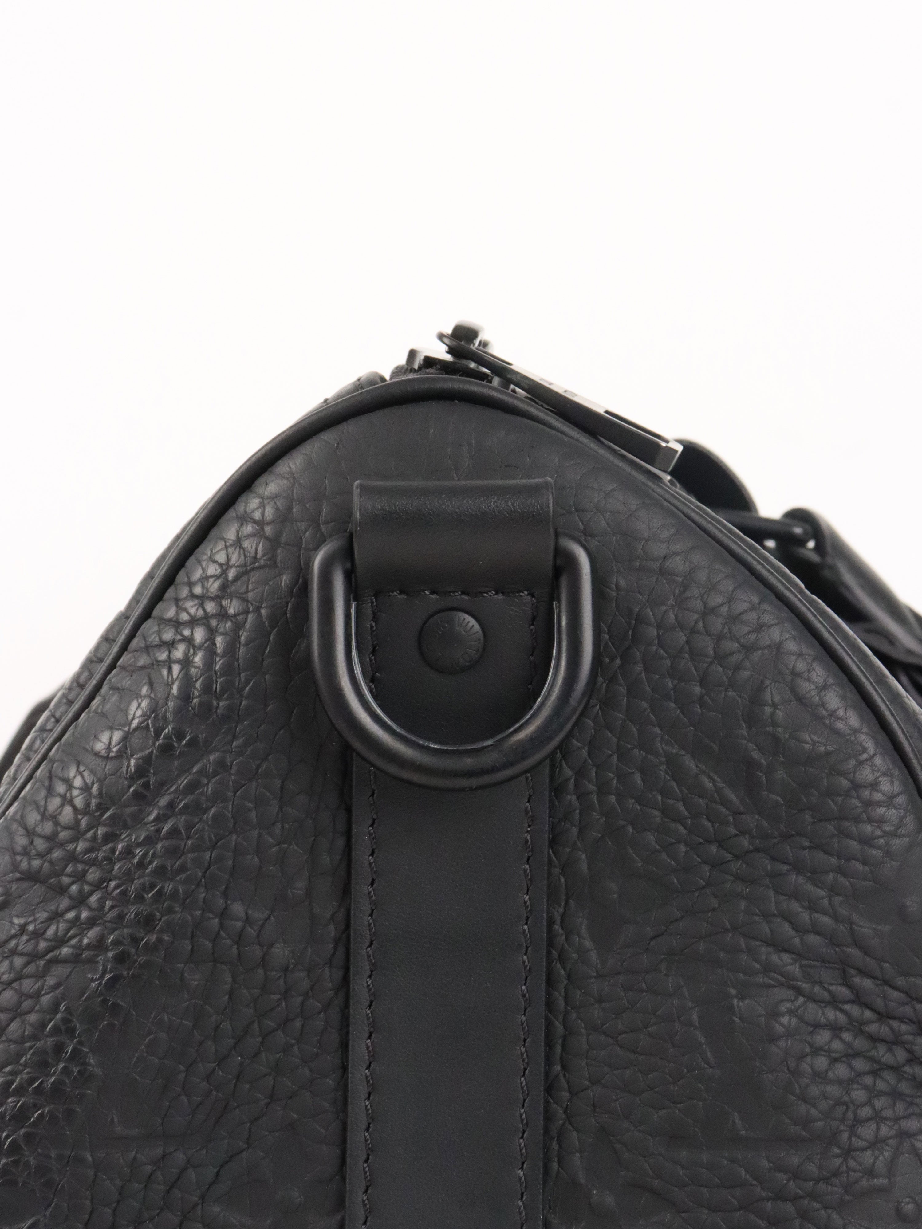 Louis Vuitton Black Monogram Taurillon Keepall Bandoulière 35