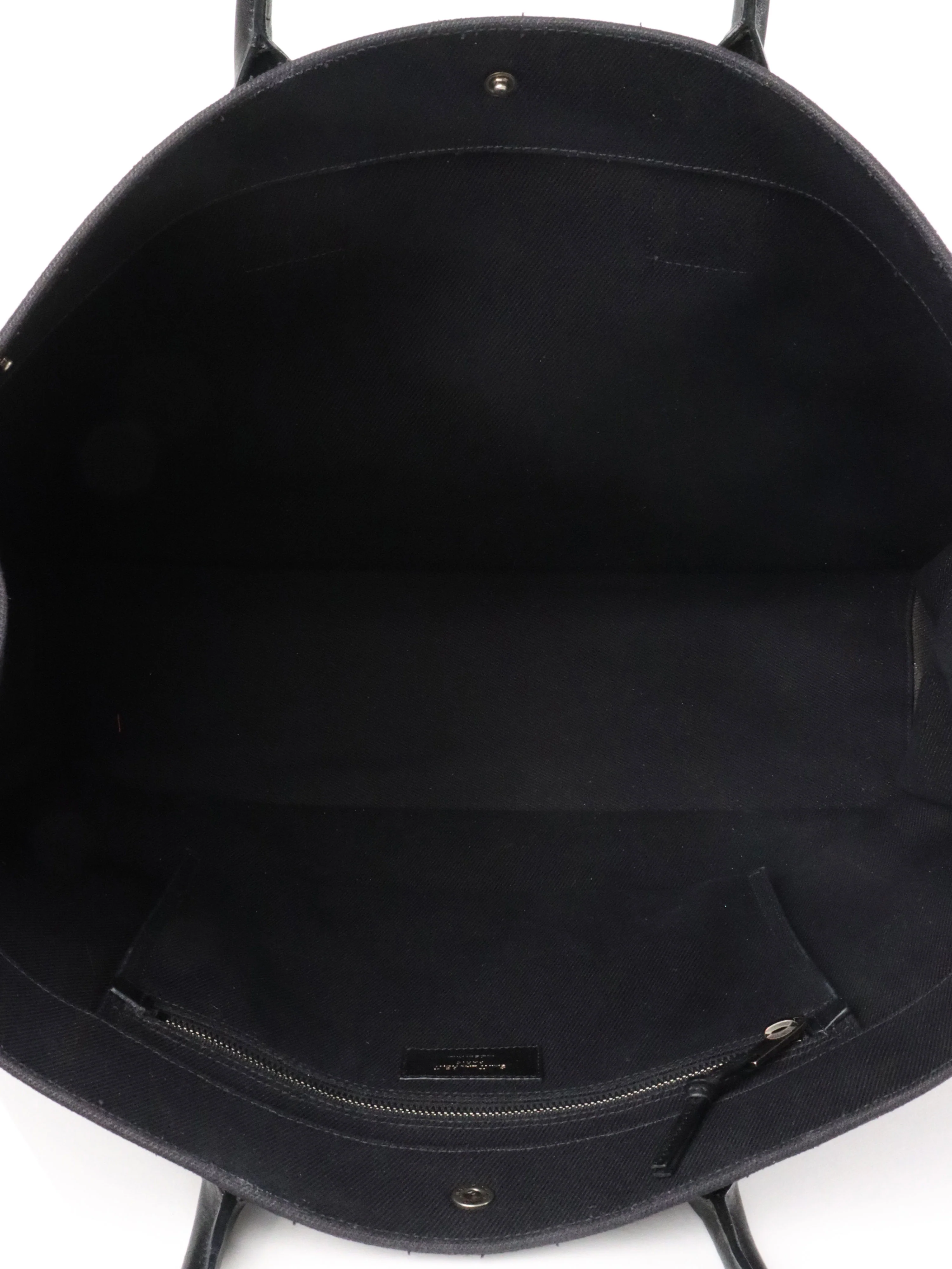 Saint Laurent Black Canvas Rive Gauche Large Tote Bag