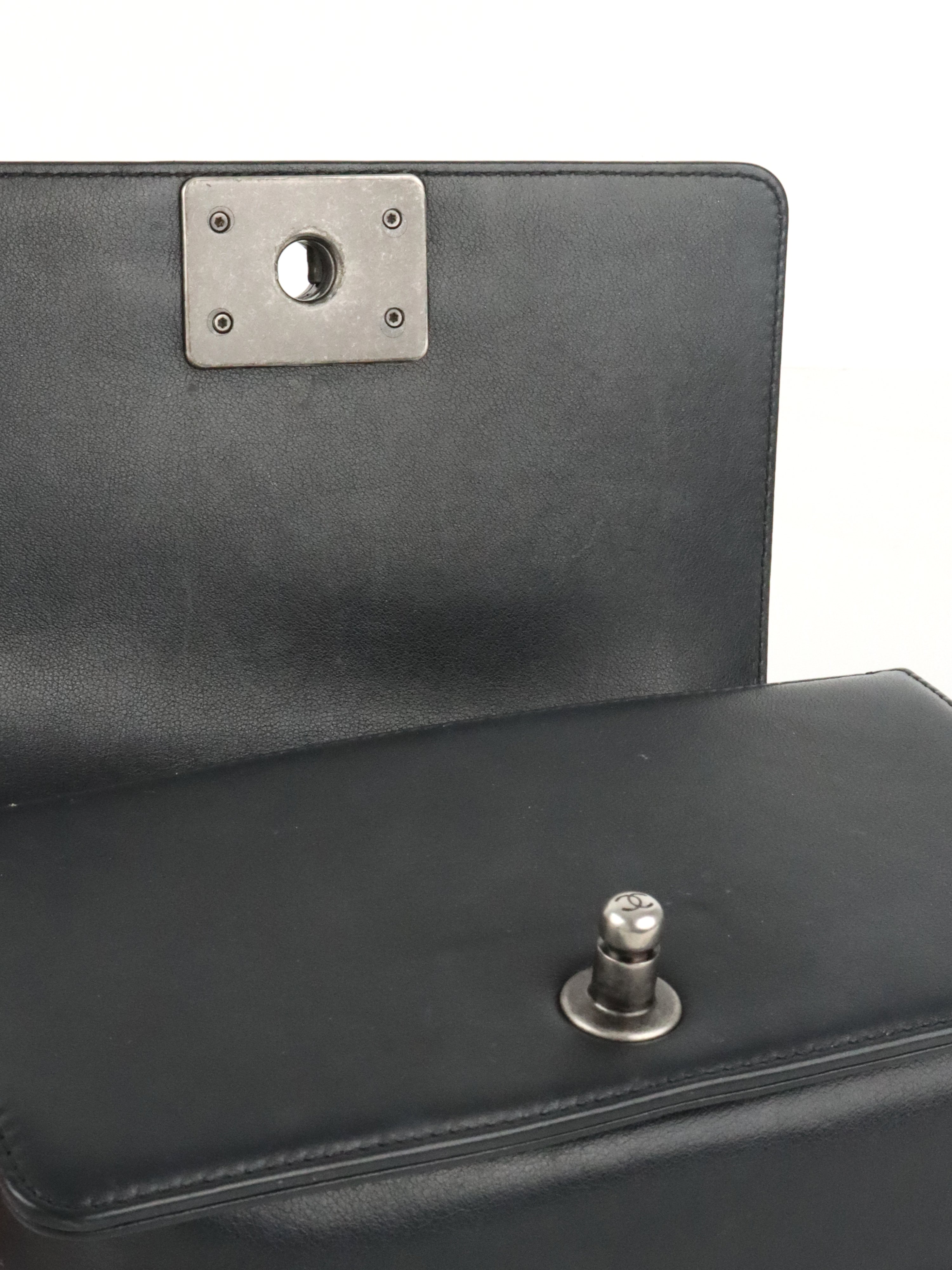 Chanel Black Caviar Boy Wallet On Chain GHW