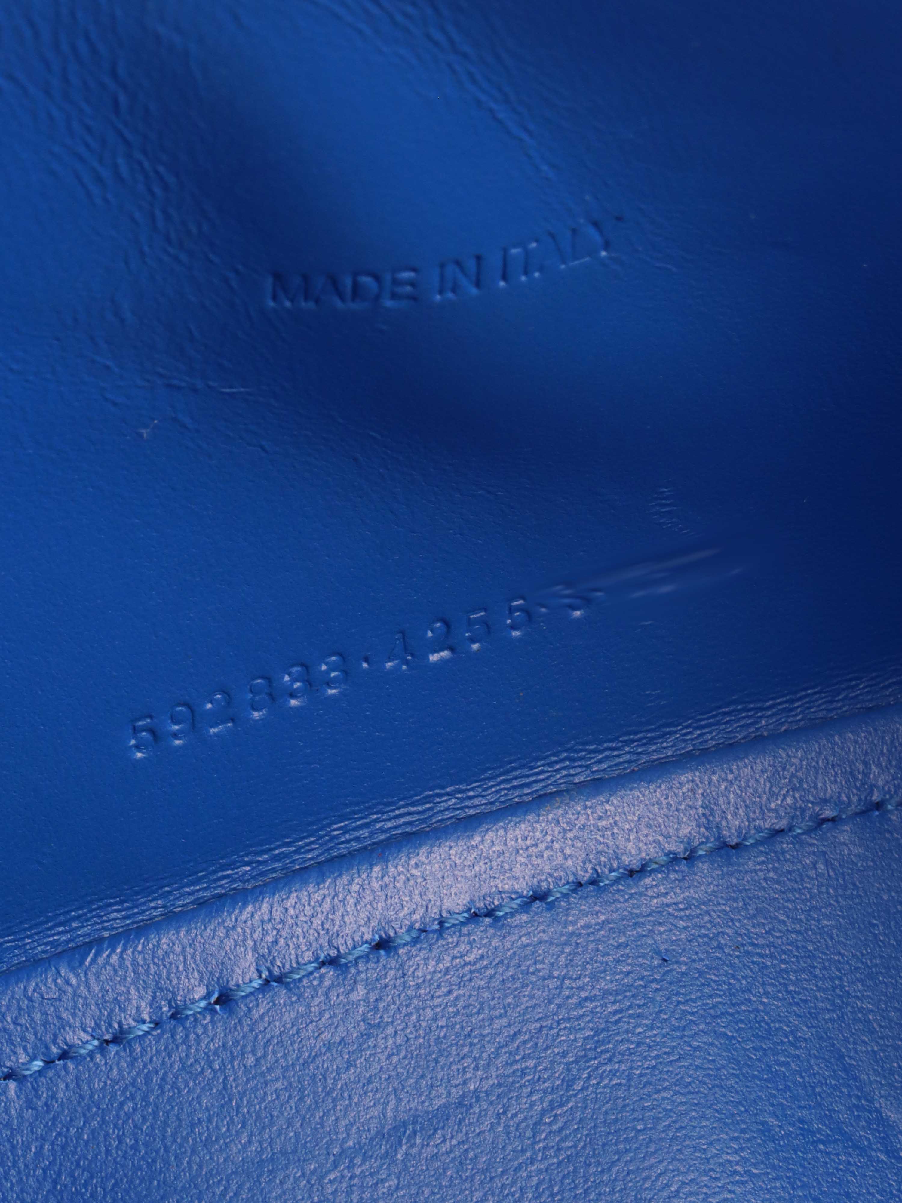 Balenciaga Bright Blue Crocodile Embossed Hourglass XS Bag.