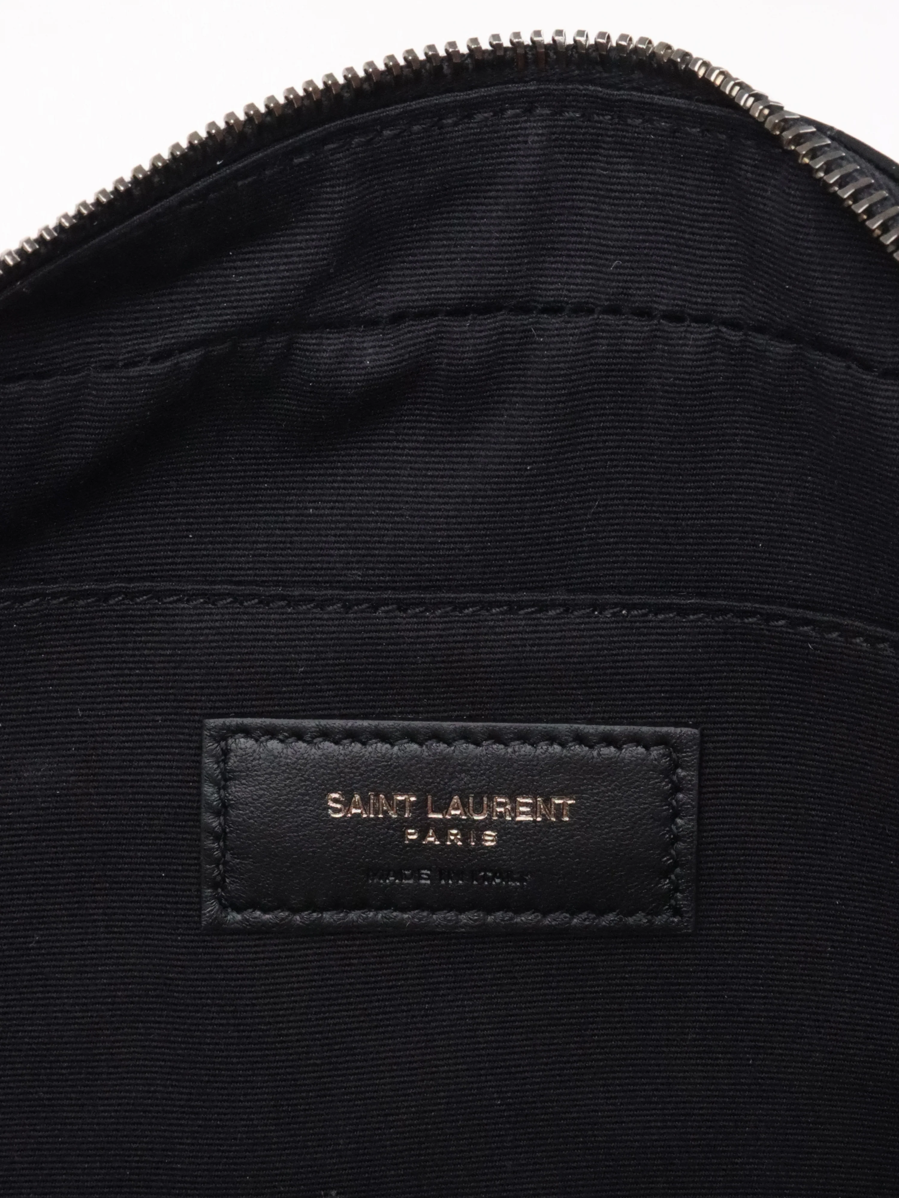 Saint Laurent Black Croc Embossed Camera Lou Bag