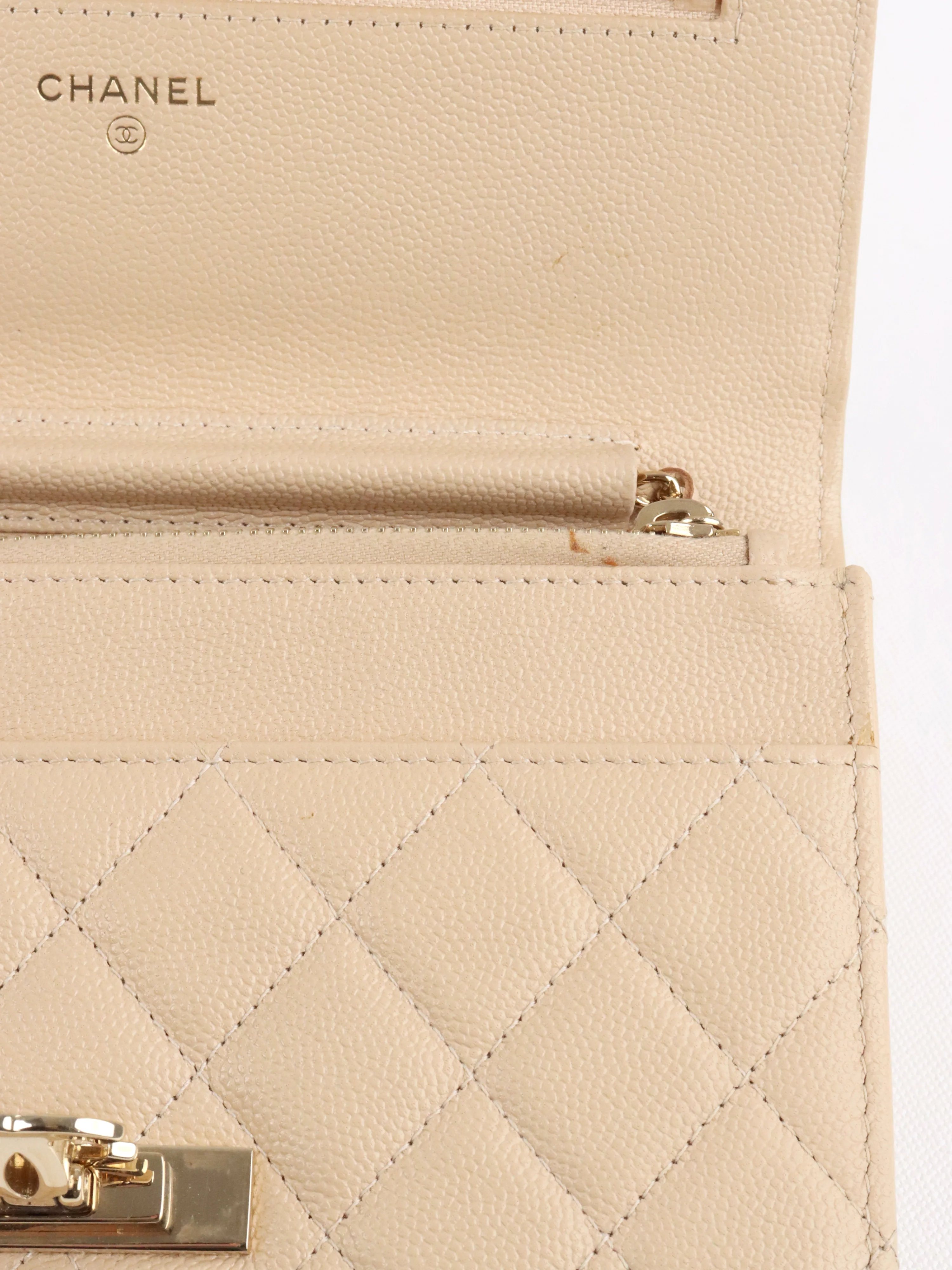 Chanel Beige Double CC Wallet on Chain LGHW