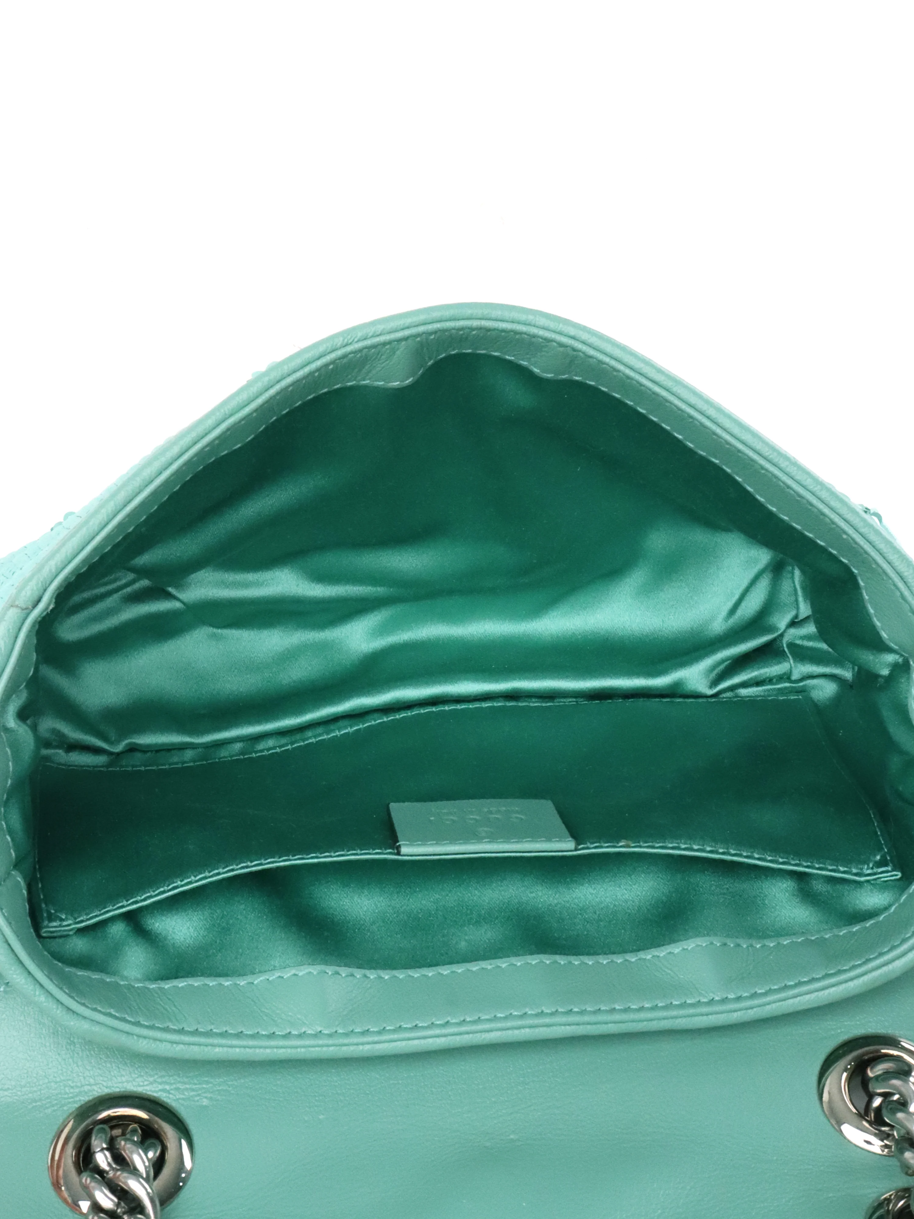 Gucci Mini Marmont Mint Green Sequin Shoulder Bag