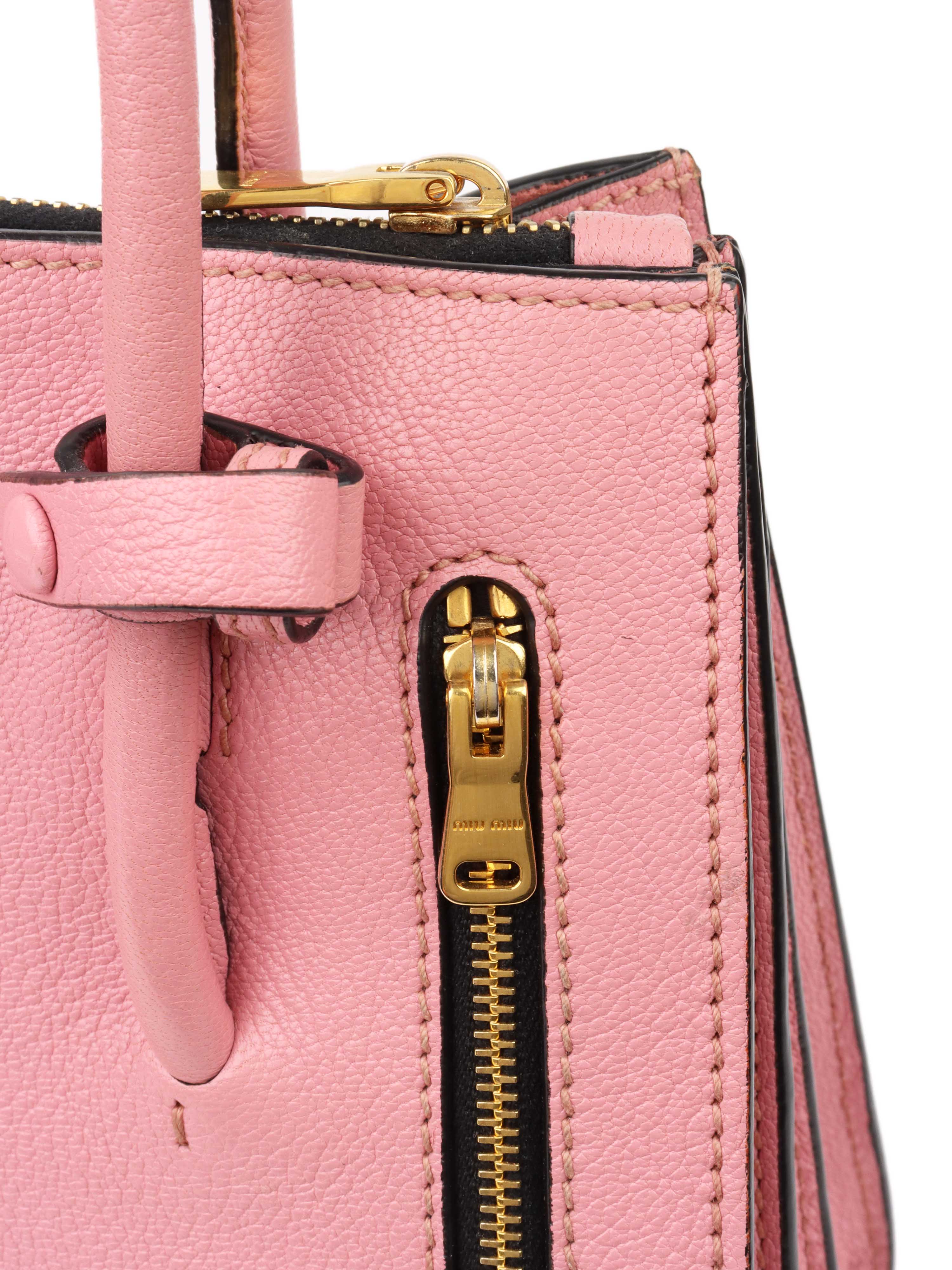 Miu Miu Pink Tote Shoulder Bag.