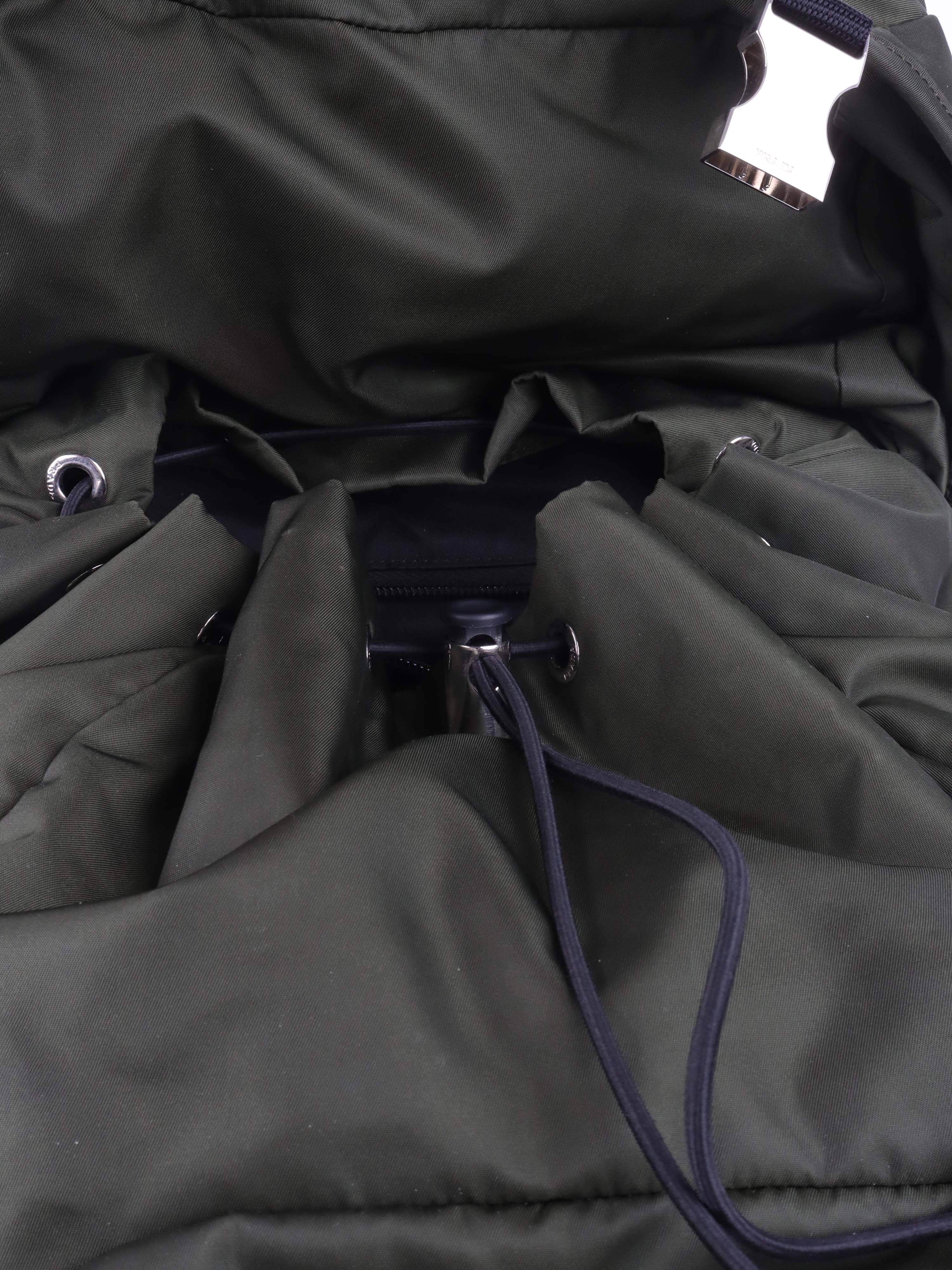 Prada Green Nylon Buckled Backpack.